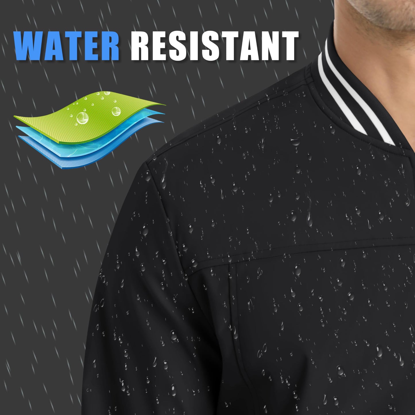 MAGNIVIT Men's Bomber Jackets Lightweight Jacket Varsity Flight Jacket Baseball Windbreaker Water Resistant Spring Autumn