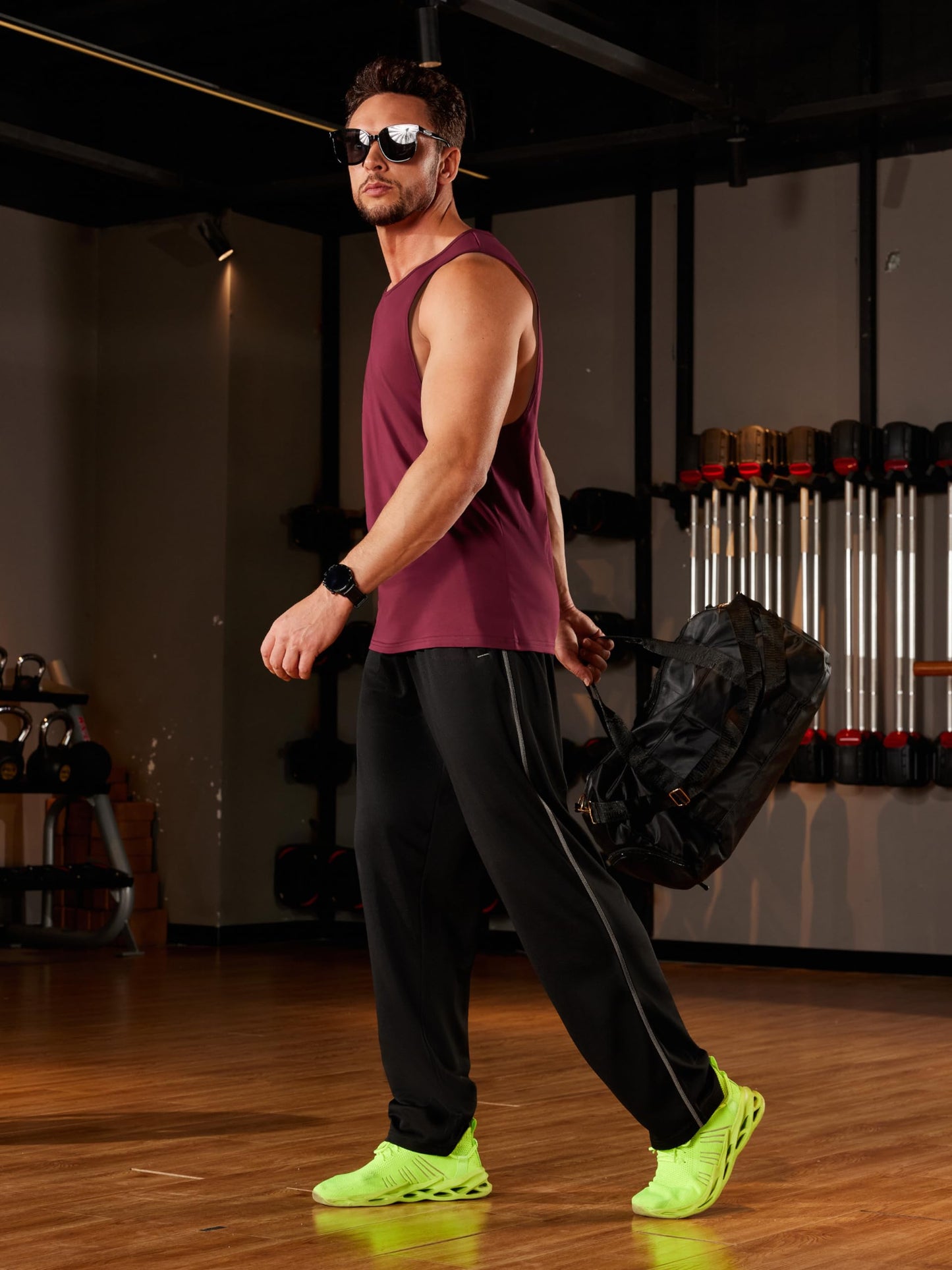 MAGNIVIT Mens Beach Training Tops Hiking Tank Tops Sport Shirt Camping Tops True Lightweight Classic Under Casual Shirt