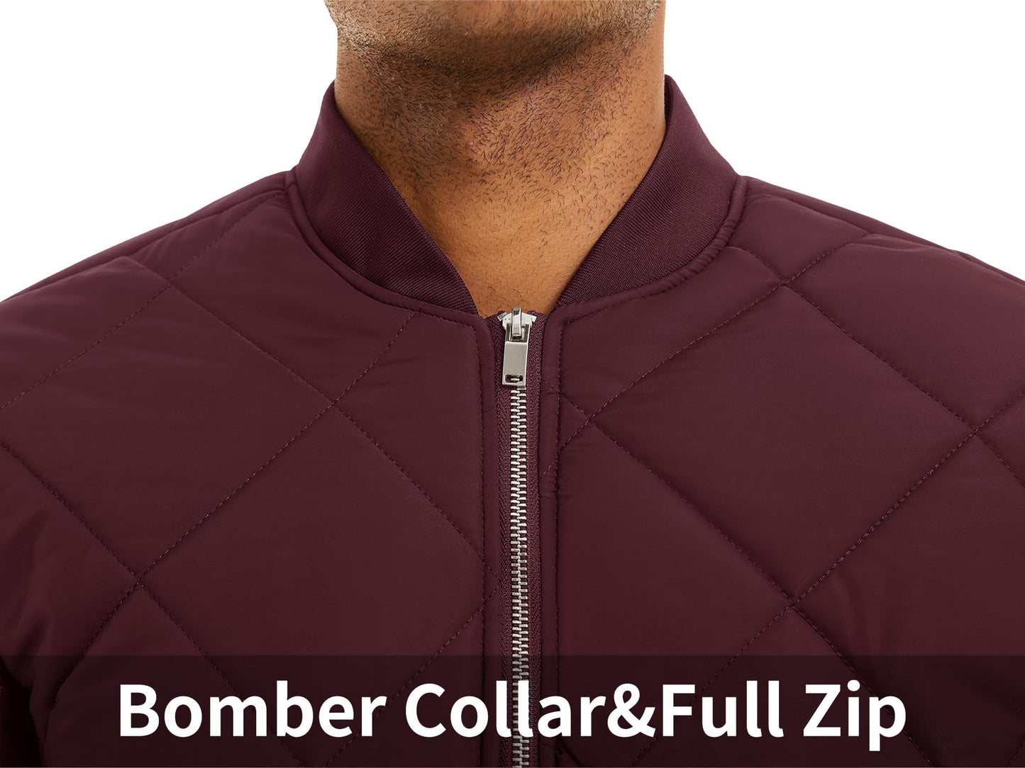 MAGNIVIT Men's Bomber Jacket Winter Fall Quilted Puffer Jacket Warm Padded Coats