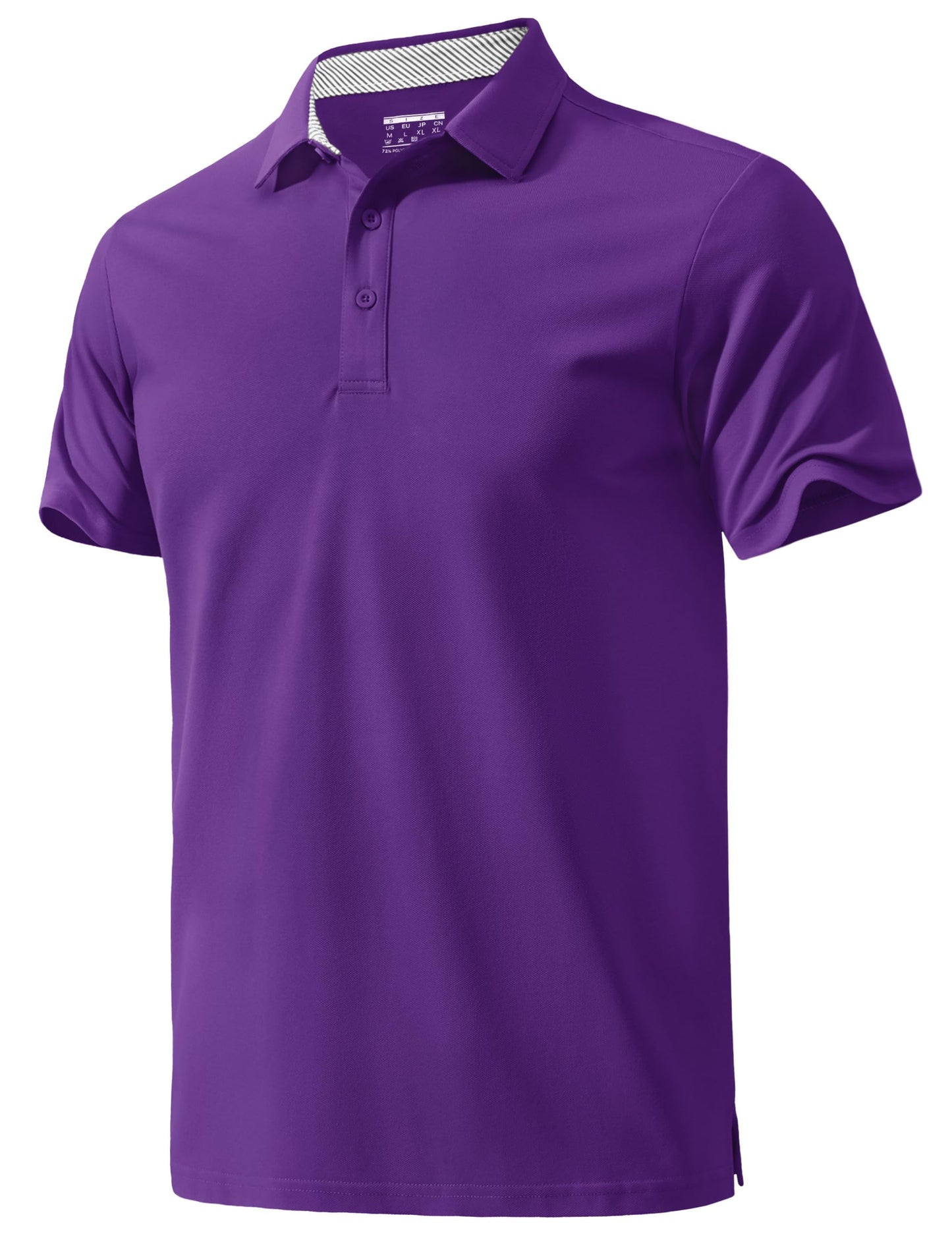 MAGNIVIT Mens Polo Shirts Short Sleeve Athletic Golf Shirts Moisture Wicking 3-Button Casual Cotton Collared Shirt
