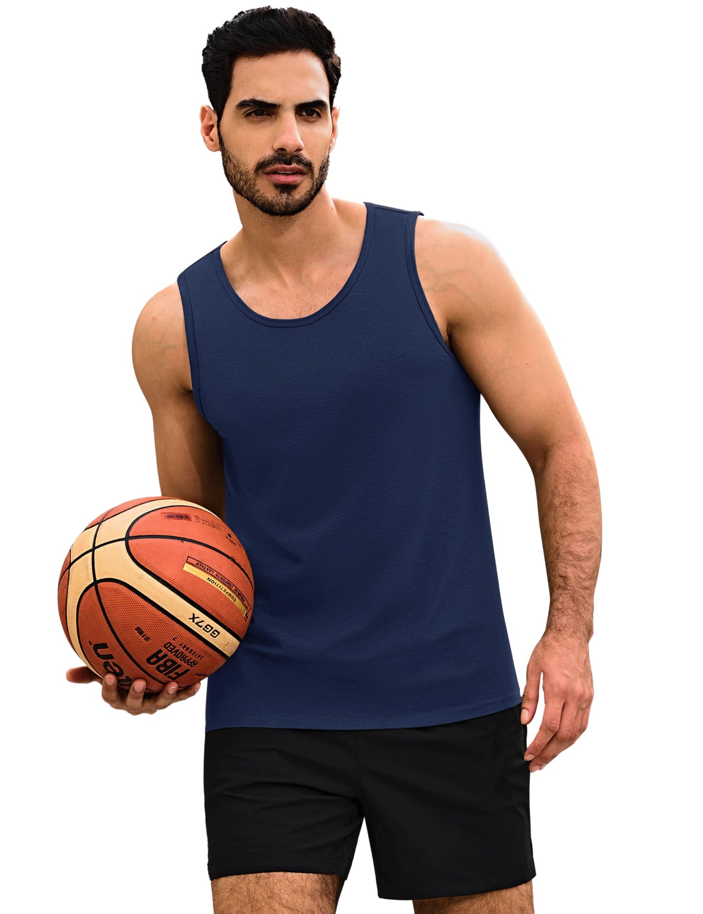 MAGNIVIT Mens Tank Top UPF50+ Summer Sleeveless Muscle Shirts Cotton Blend Casual Tee Cooling Gym Workout Shirts