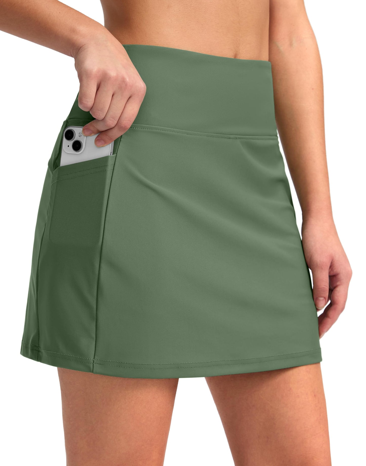 G Gradual Women's 16" Swim Skirt with Pockets High Waisted Tummy Control Modest Swimsuit Bathing Suit Bottoms for Women