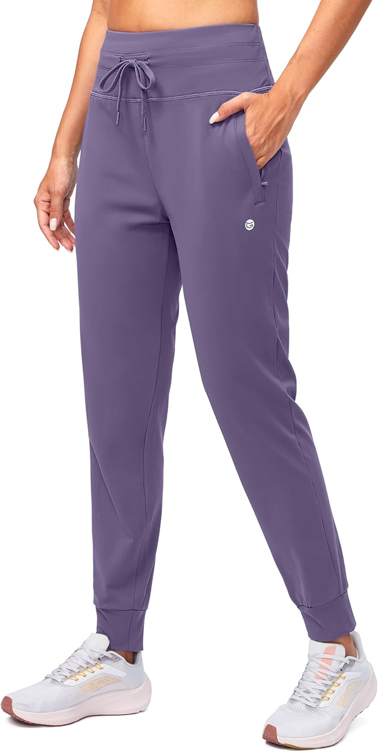 G Gradual Women's Fleece Lined Joggers High Waisted Water Resistant Thermal Winter Sweatpants Running Hiking Pockets