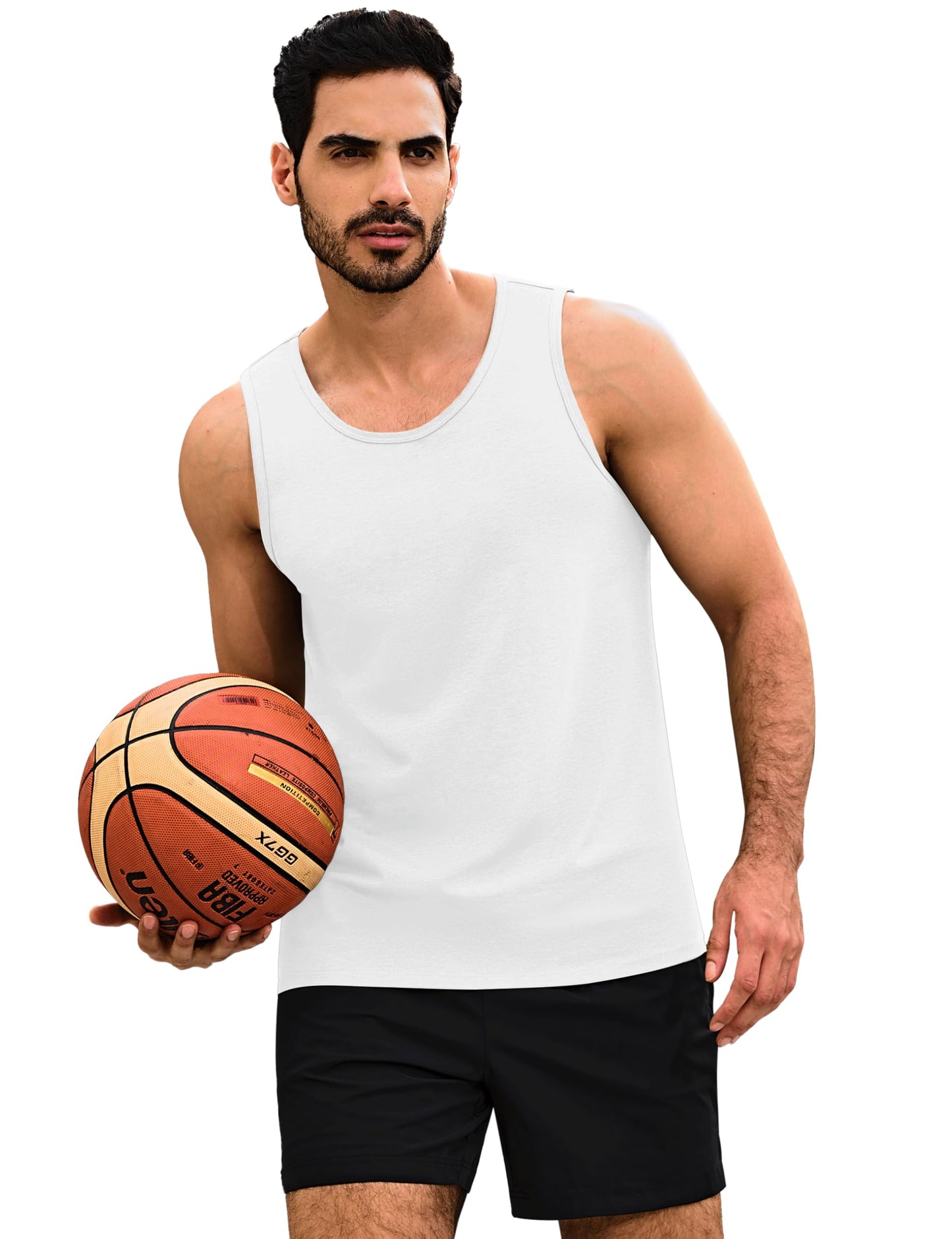 MAGNIVIT Mens Tank Top UPF50+ Summer Sleeveless Muscle Shirts Cotton Blend Casual Tee Cooling Gym Workout Shirts