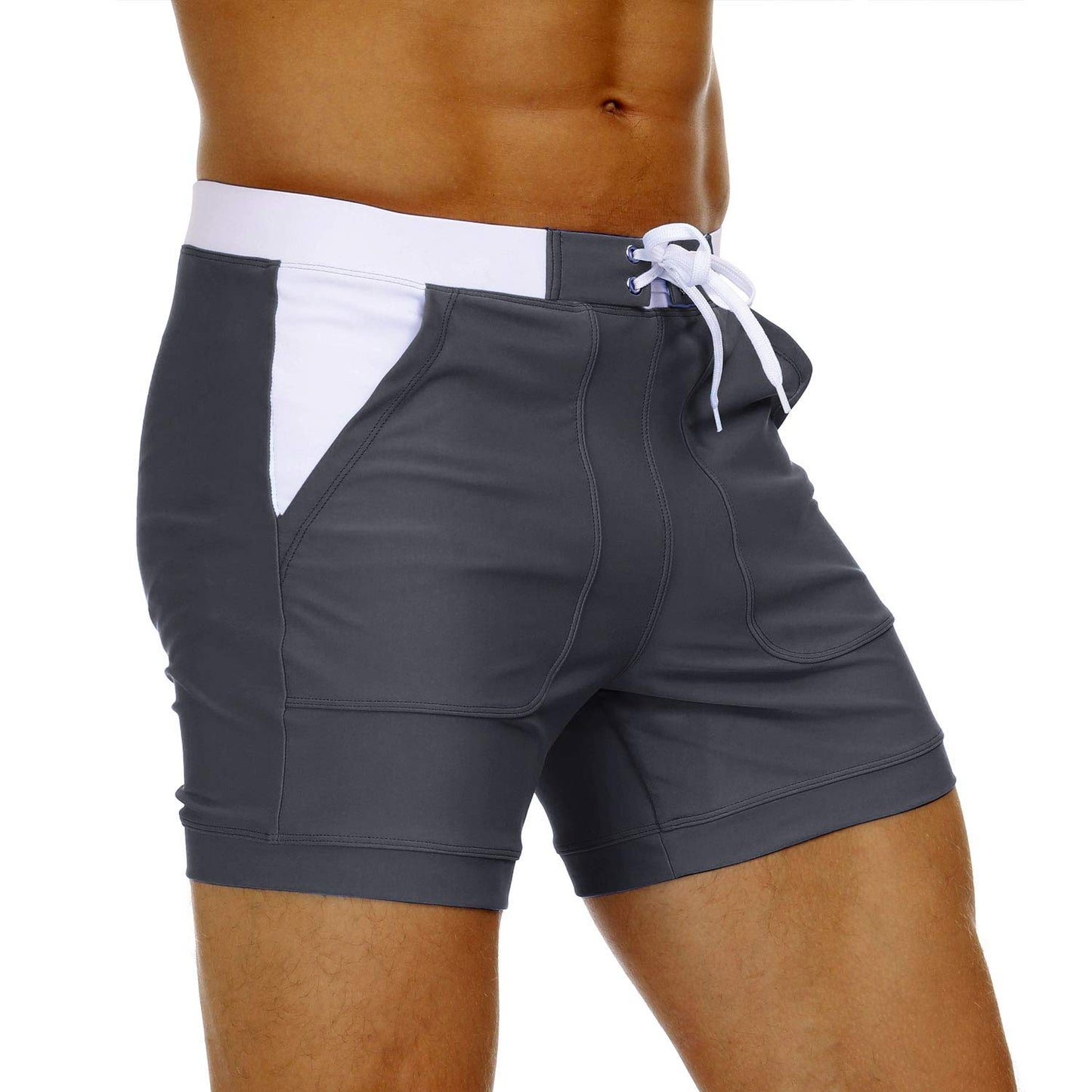 MAGNIVIT Men's Swimwear Swimsuits Solid Basic Long Swim Sport Trunks Board Shorts with Pockets