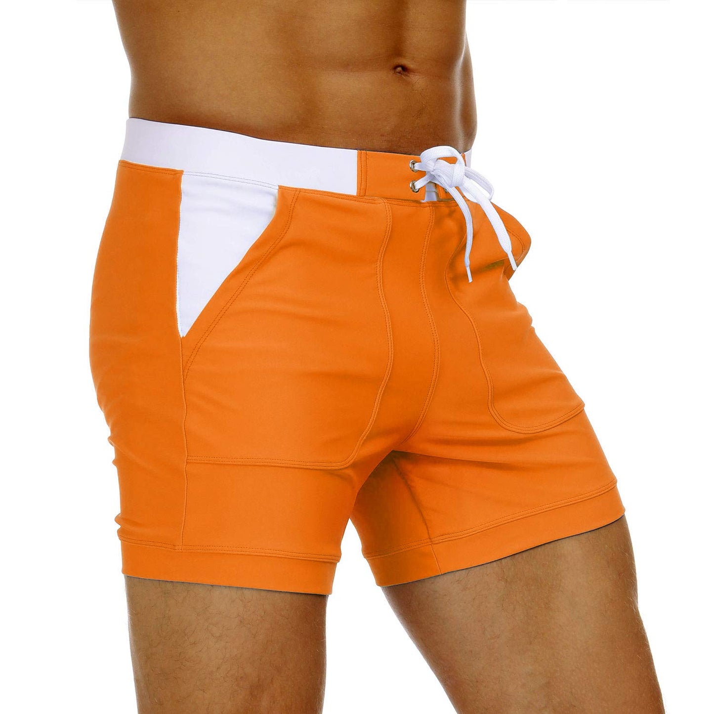 MAGNIVIT Men's Swimwear Swimsuits Solid Basic Long Swim Sport Trunks Board Shorts with Pockets