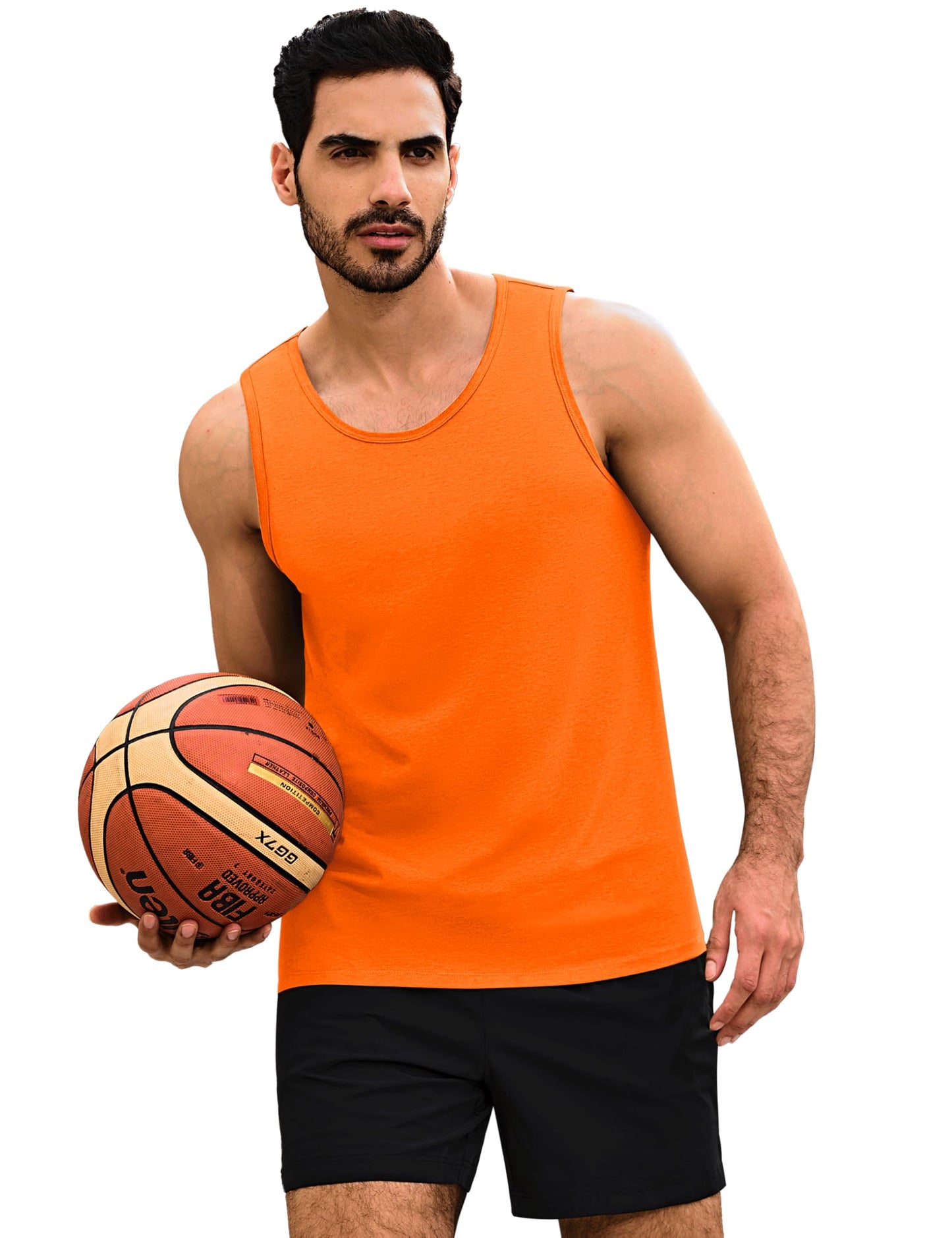 MAGNIVIT Mens Tank Top UPF50+ Summer Sleeveless Muscle Shirts Cotton Blend Casual Tee Cooling Gym Workout Shirts