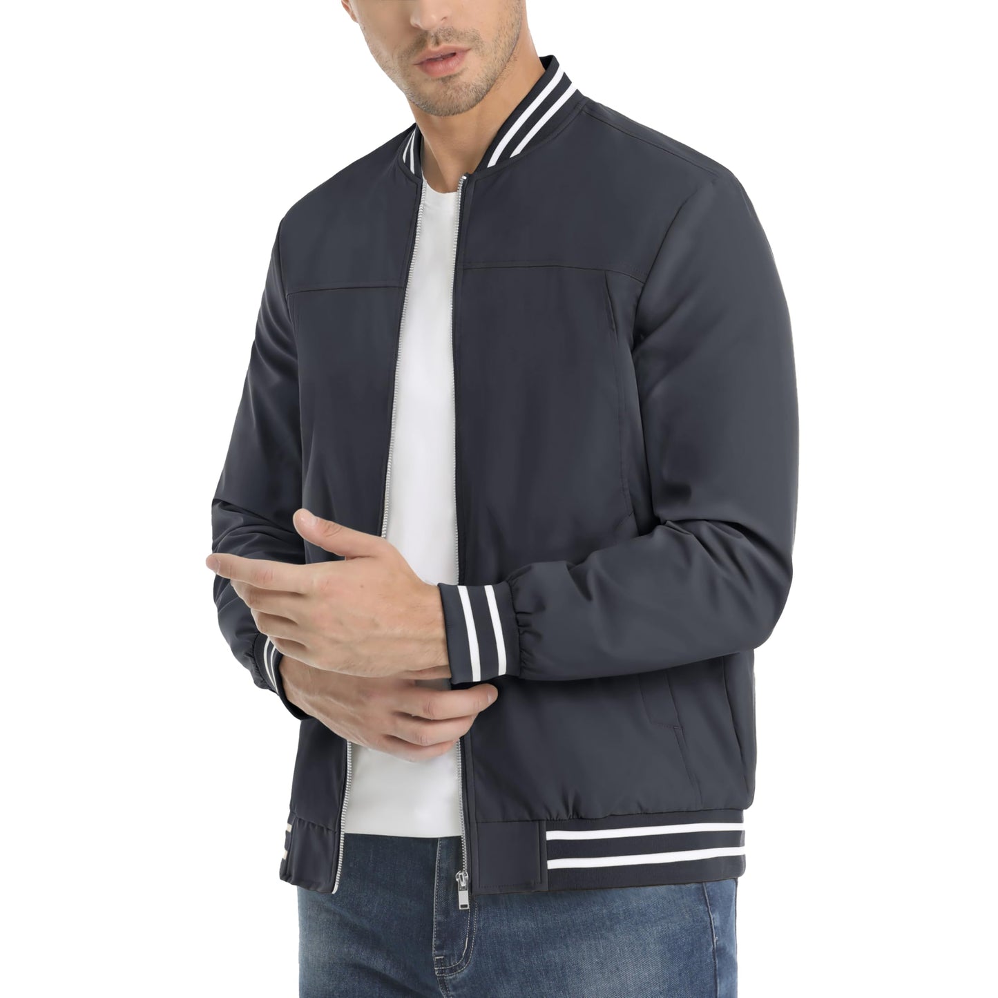 MAGNIVIT Men's Bomber Jackets Lightweight Jacket Varsity Flight Jacket Baseball Windbreaker Water Resistant Spring Autumn