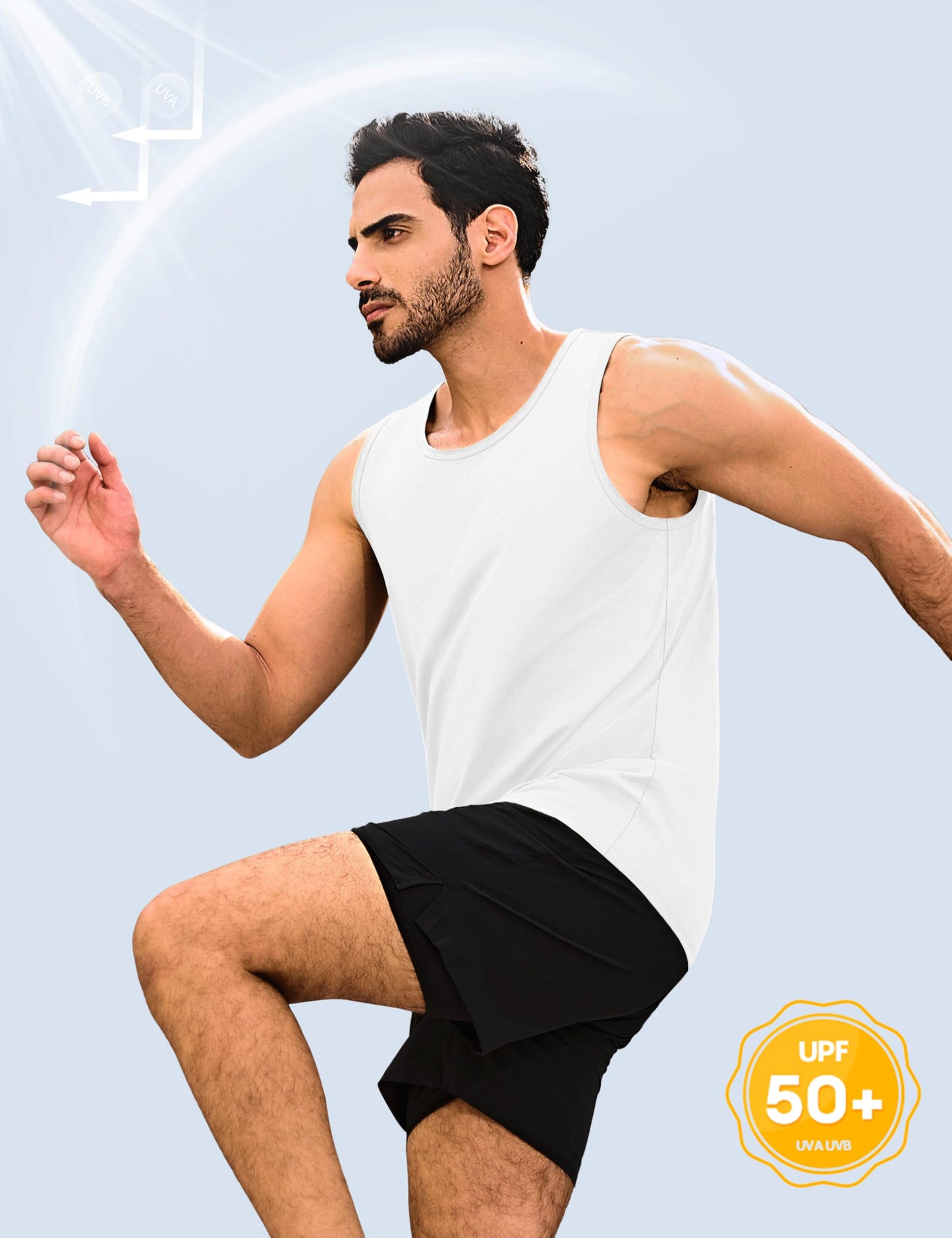 MAGNIVIT Mens Tank Top UPF50+ Summer Sleeveless Muscle Shirts Cotton Blend Casual Tee Cooling Gym Workout Shirts