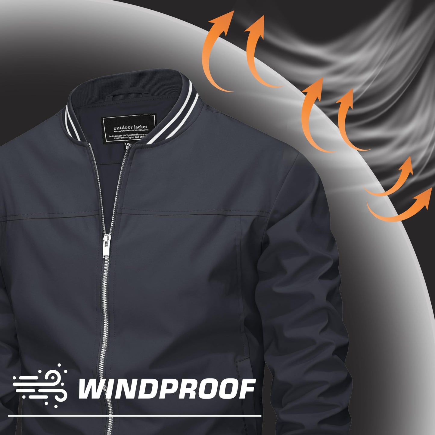 MAGNIVIT Men's Bomber Jackets Lightweight Jacket Varsity Flight Jacket Baseball Windbreaker Water Resistant Spring Autumn