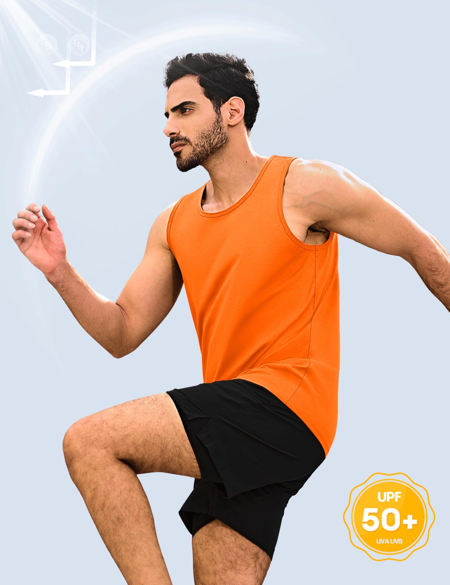 MAGNIVIT Mens Tank Top UPF50+ Summer Sleeveless Muscle Shirts Cotton Blend Casual Tee Cooling Gym Workout Shirts