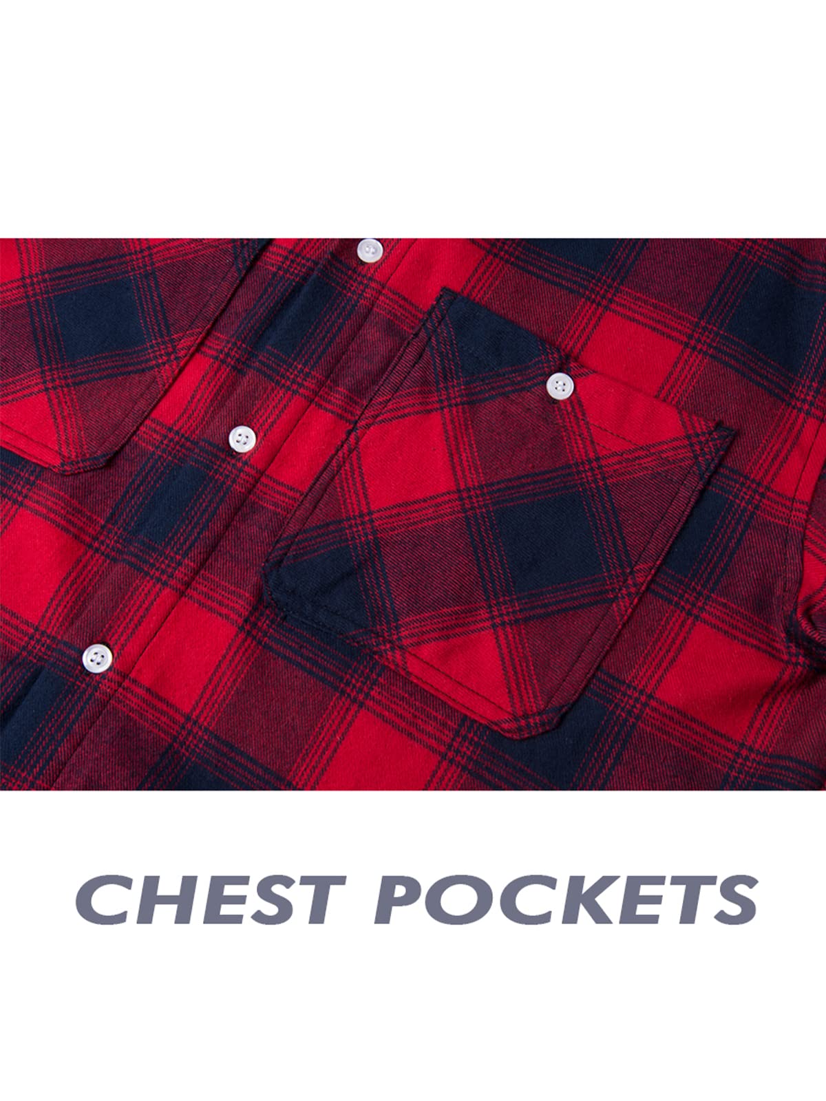 MAGNIVIT Mens Classic Plaid Long Sleeve Hooded Shirts Multi Pockets Thin Cotton Light Jacket Relaxed Fit Casual Outwear