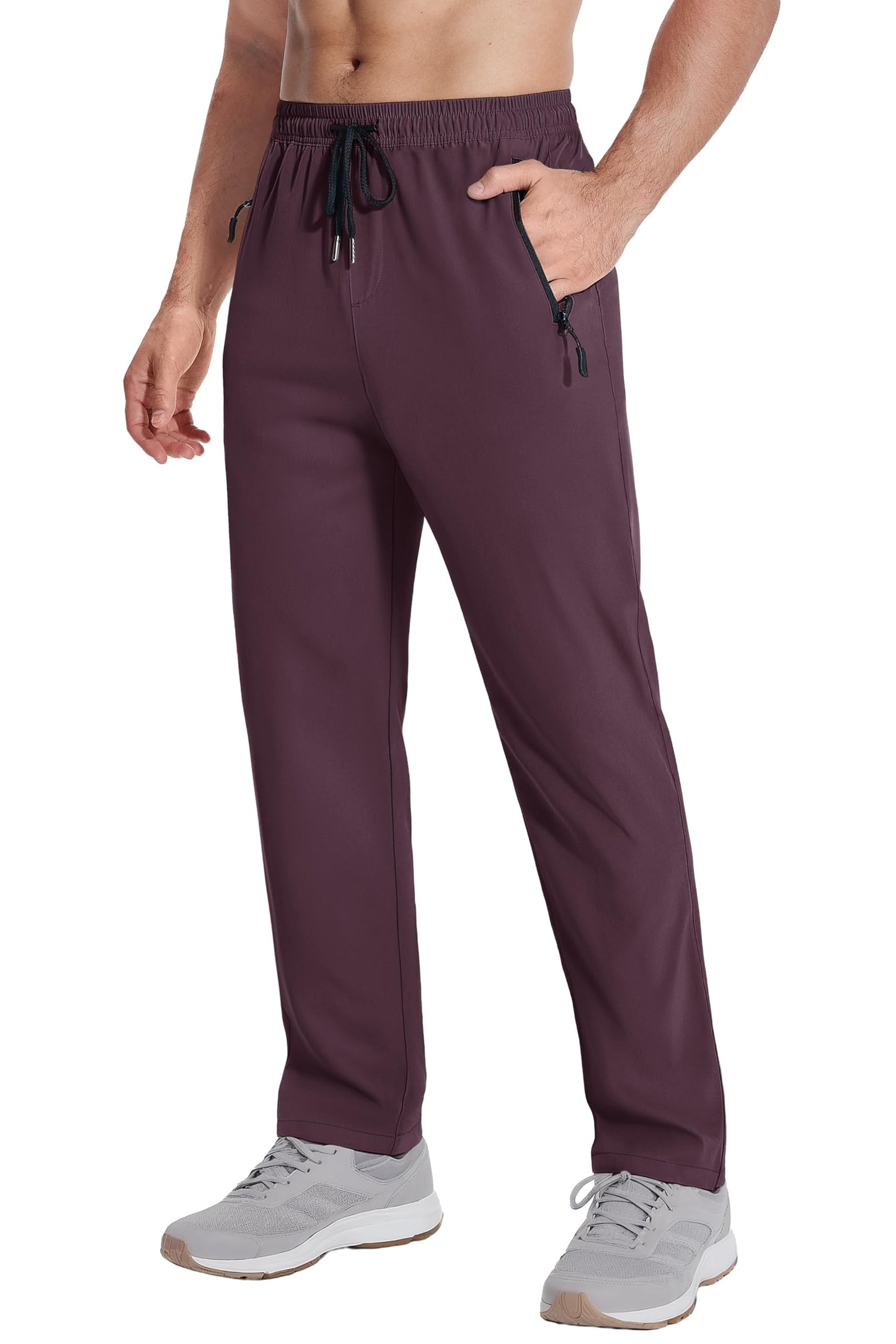 MAGNIVIT Men's Sweatpants with Zipper Pocket Lightweight Quick Dry Athletic Pants Elastic Waist Casual Jogger Gym Hiking Pant
