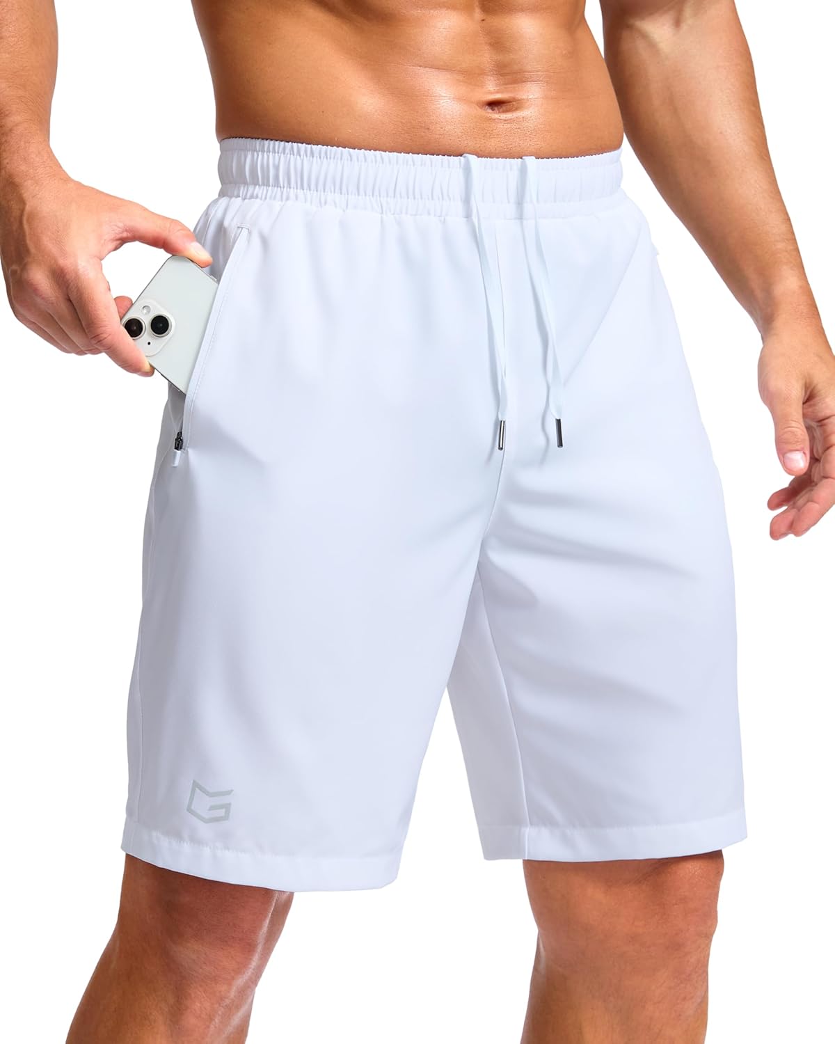 G Gradual Men's Athletic Running Shorts with Zipper Pockets Quick Dry 7"/ 5"/ 9" Workout Gym Shorts for Basketball Hiking