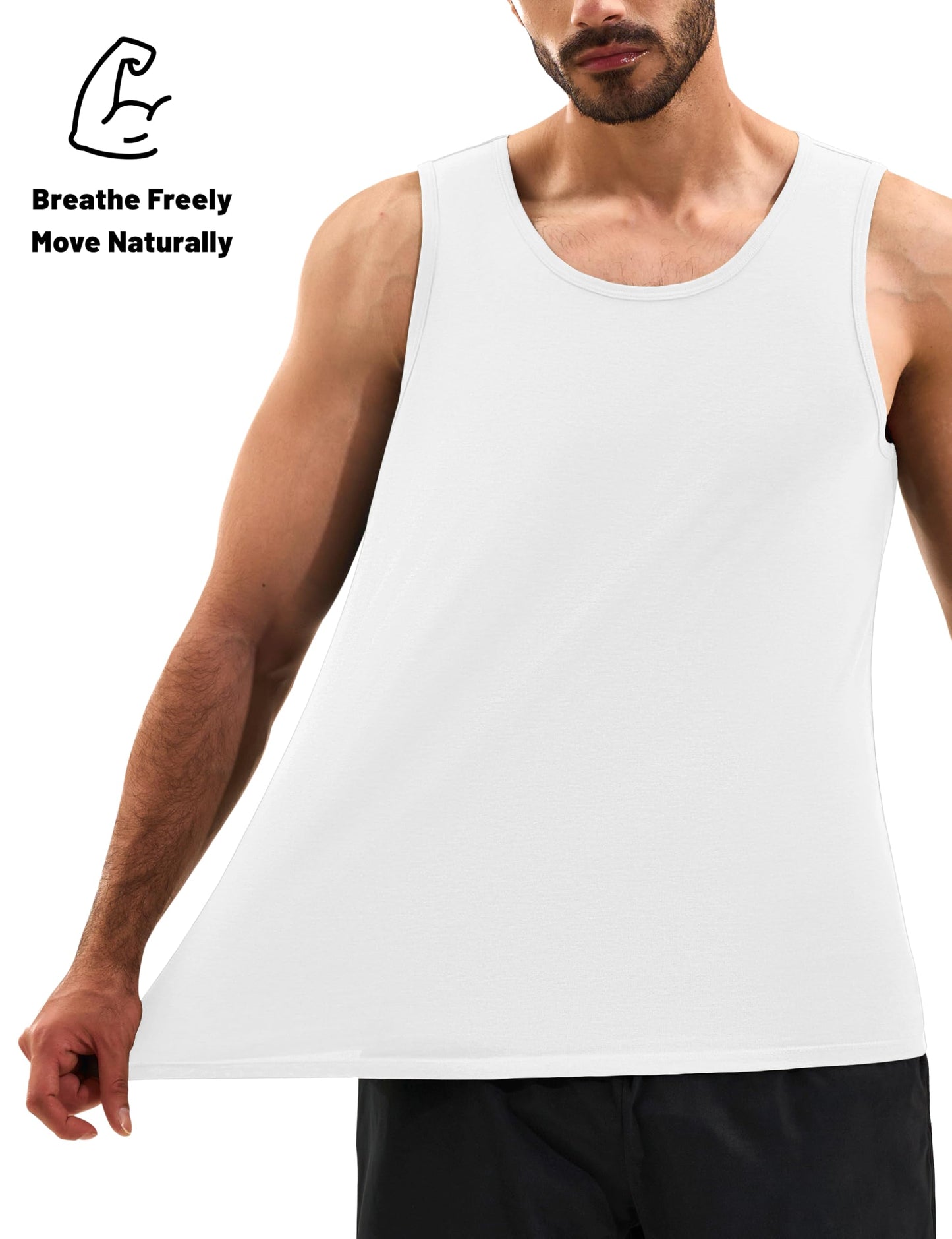 MAGNIVIT Mens Tank Top UPF50+ Summer Sleeveless Muscle Shirts Cotton Blend Casual Tee Cooling Gym Workout Shirts