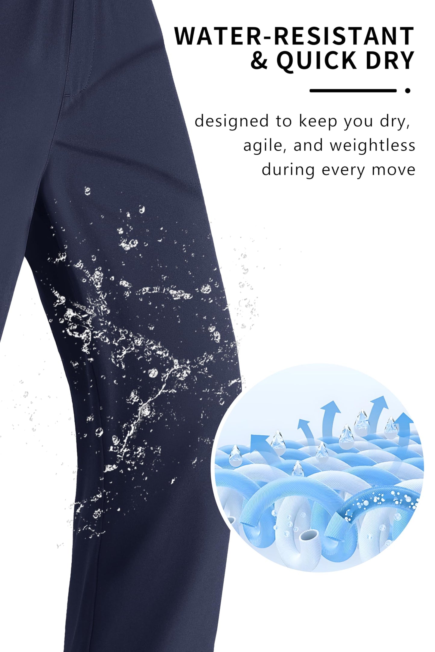 MAGNIVIT Men's Sweatpants with Zipper Pocket Lightweight Quick Dry Athletic Pants Elastic Waist Casual Jogger Gym Hiking Pant
