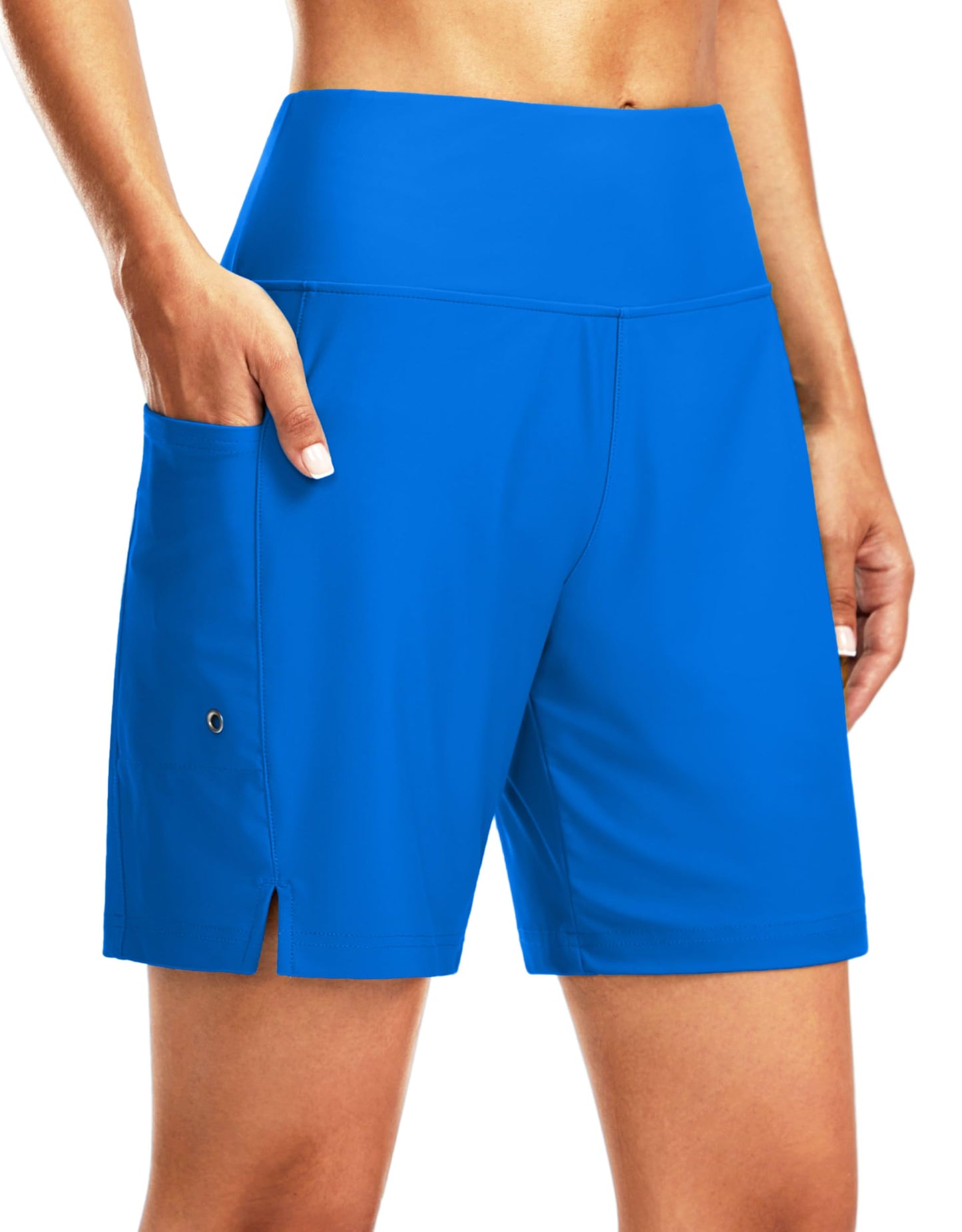 G Gradual Women's 7" Long Swim Board Shorts High Waisted Quick Dry Beach Swimming Shorts for Women with Liner Pockets