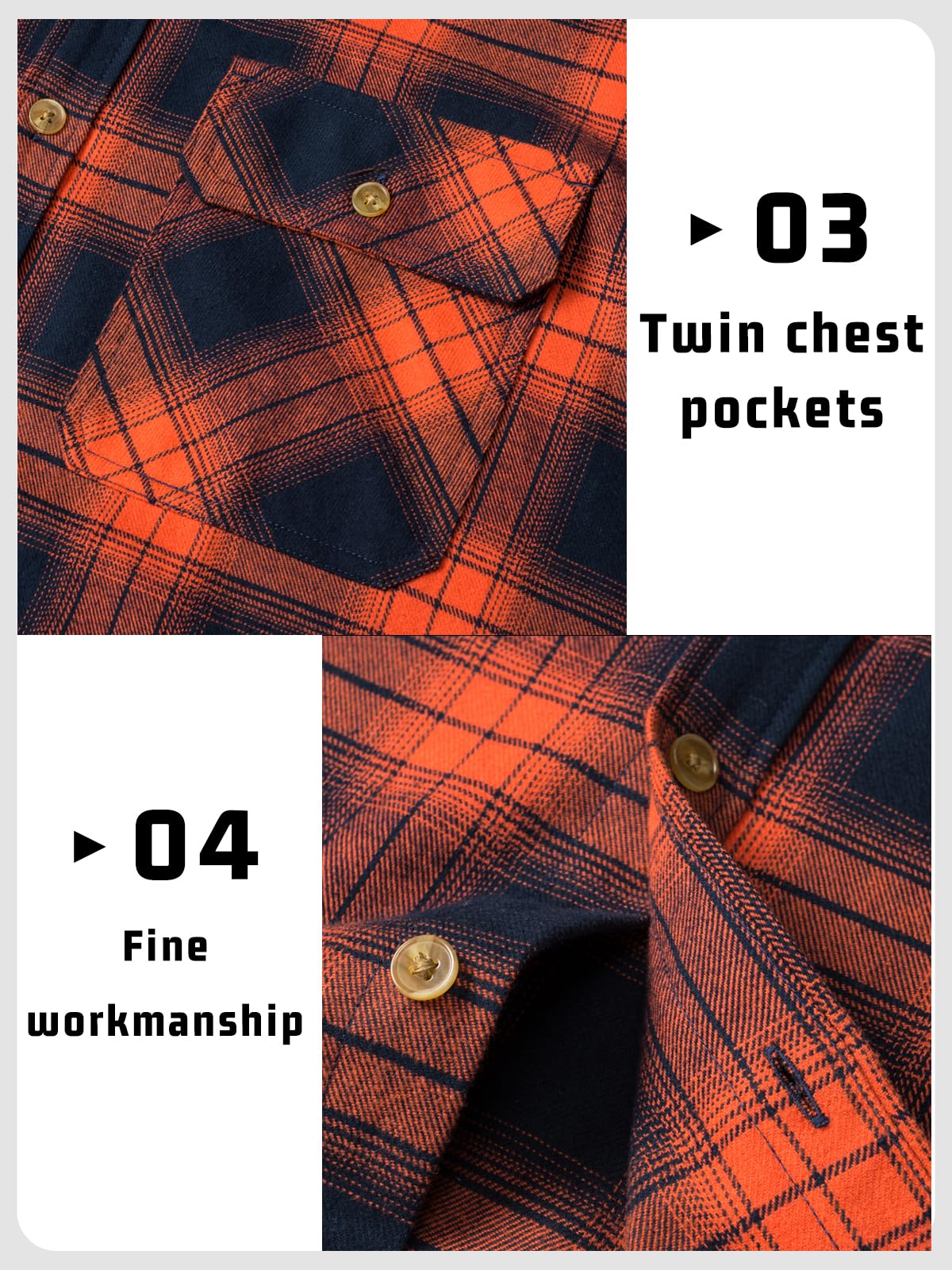 MAGNIVIT Men's Button Down Regular Fit Long Sleeve Plaid Flannel Casual Shirts