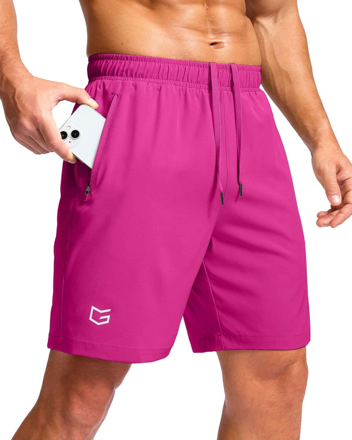 G Gradual Men's Athletic Running Shorts with Zipper Pockets Quick Dry 7"/ 5"/ 9" Workout Gym Shorts for Basketball Hiking