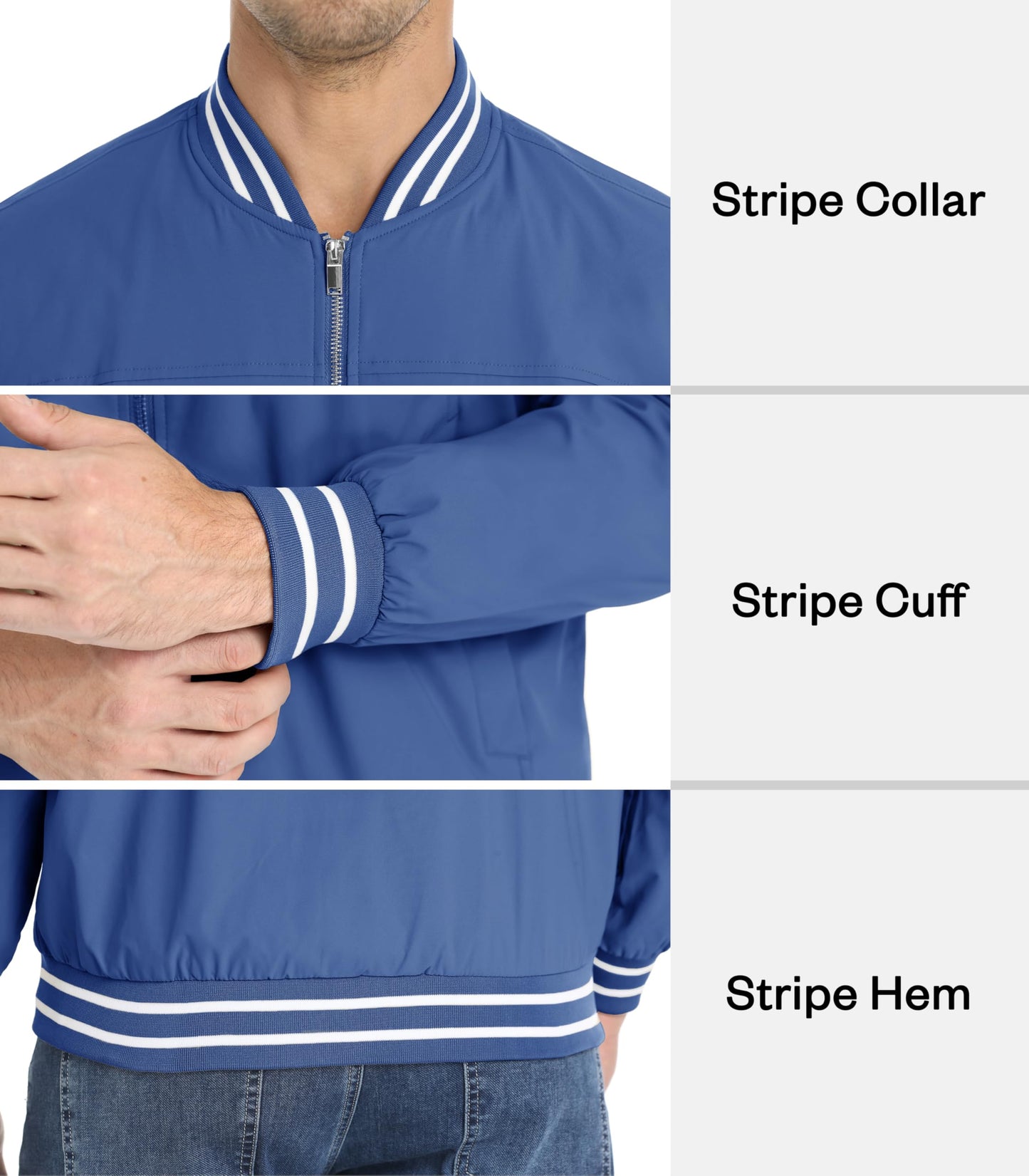 MAGNIVIT Men's Bomber Jackets Lightweight Jacket Varsity Flight Jacket Baseball Windbreaker Water Resistant Spring Autumn