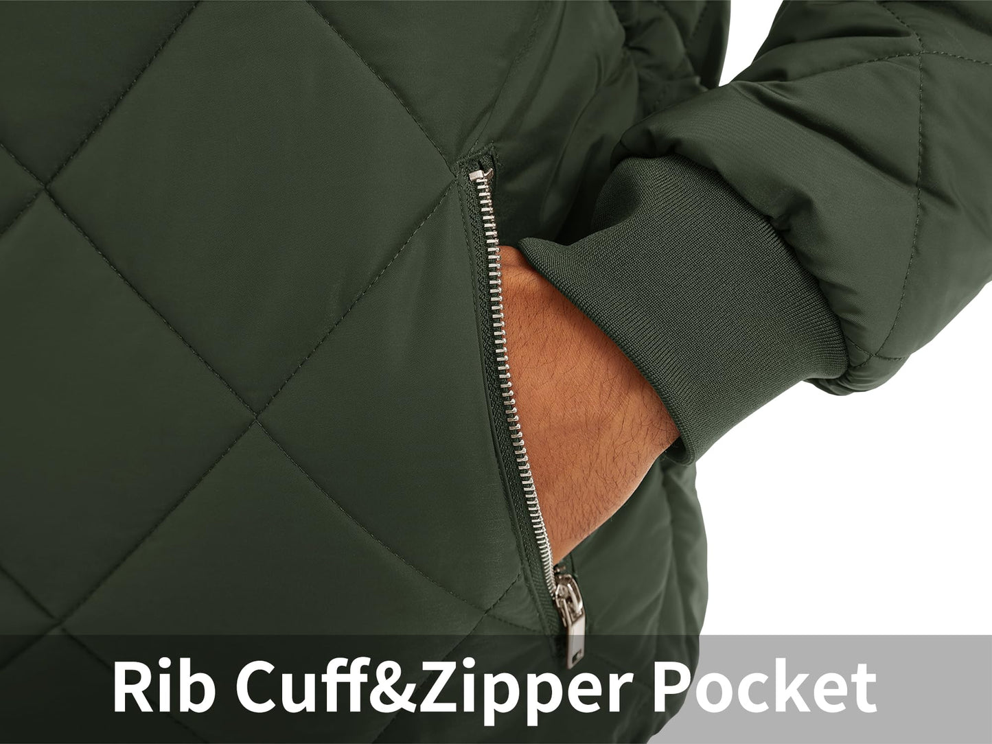 MAGNIVIT Men's Bomber Jacket Winter Fall Quilted Puffer Jacket Warm Padded Coats
