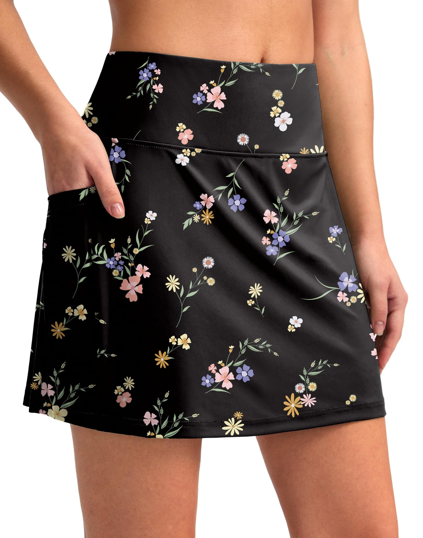 G Gradual Women's 16" Swim Skirt with Pockets High Waisted Tummy Control Modest Swimsuit Bathing Suit Bottoms for Women