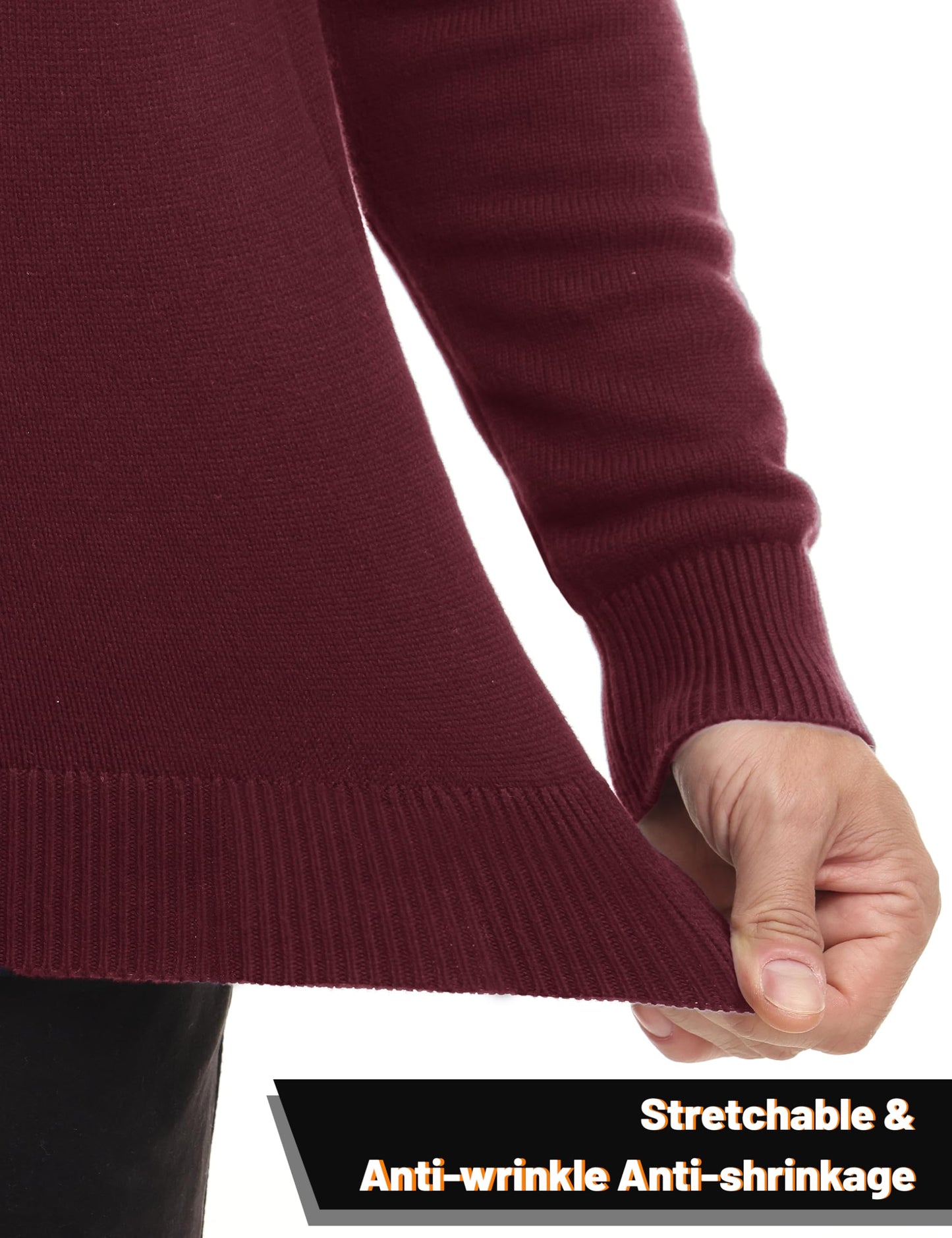 MAGNIVIT Men's Sweater Quarter Zip Striped Pullover Fall Winter Spring Color Block Polo Sweatshirts