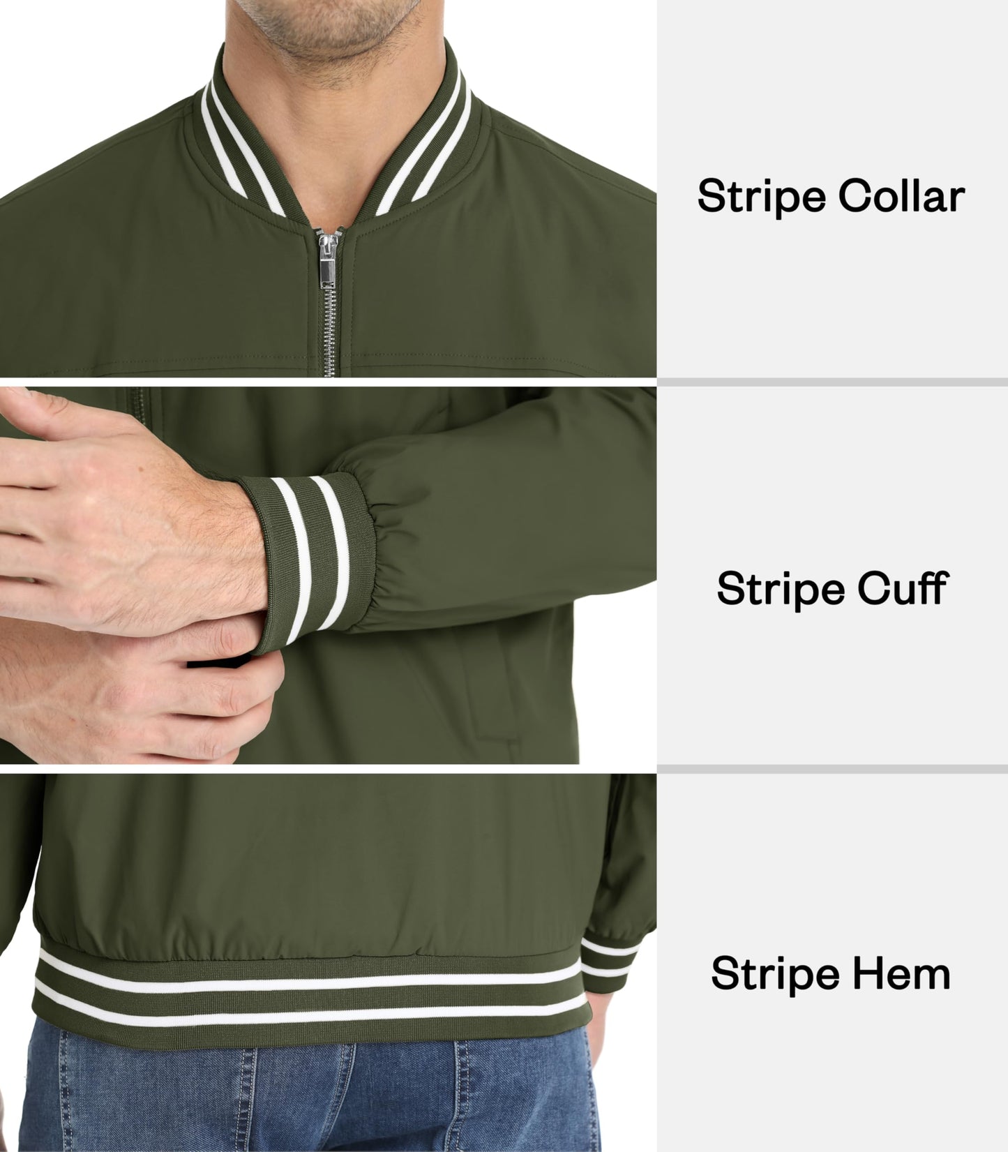 MAGNIVIT Men's Bomber Jackets Lightweight Jacket Varsity Flight Jacket Baseball Windbreaker Water Resistant Spring Autumn