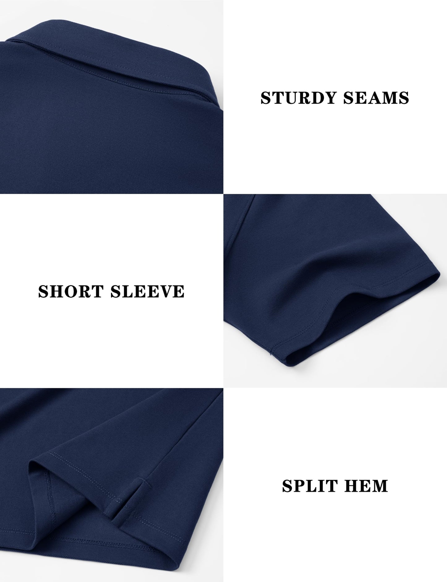 MAGNIVIT Men's Polo Shirt Short Sleeve 3 Button Cotton Pique Casual T-Shirts Moisture Wicking Performance Work Golf Tee