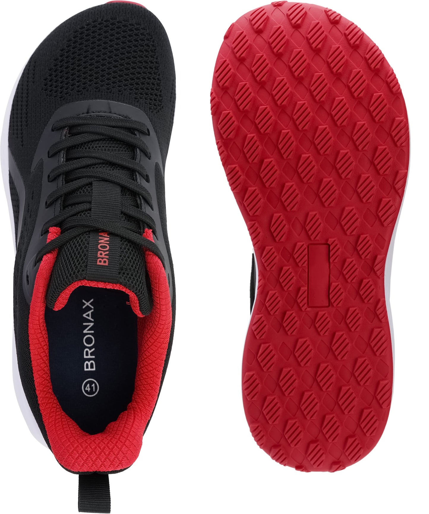 BRONAX Men's Wide Cushioned Supportive Road Running Shoes | Wide Toe Box | Rubber Outsole