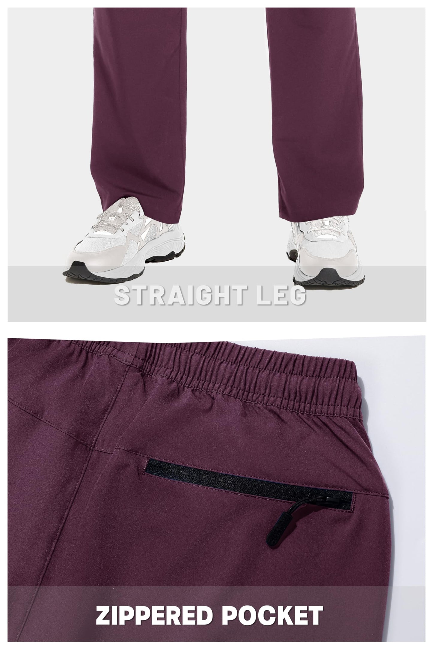 MAGNIVIT Men's Sweatpants with Zipper Pocket Lightweight Quick Dry Athletic Pants Elastic Waist Casual Jogger Gym Hiking Pant