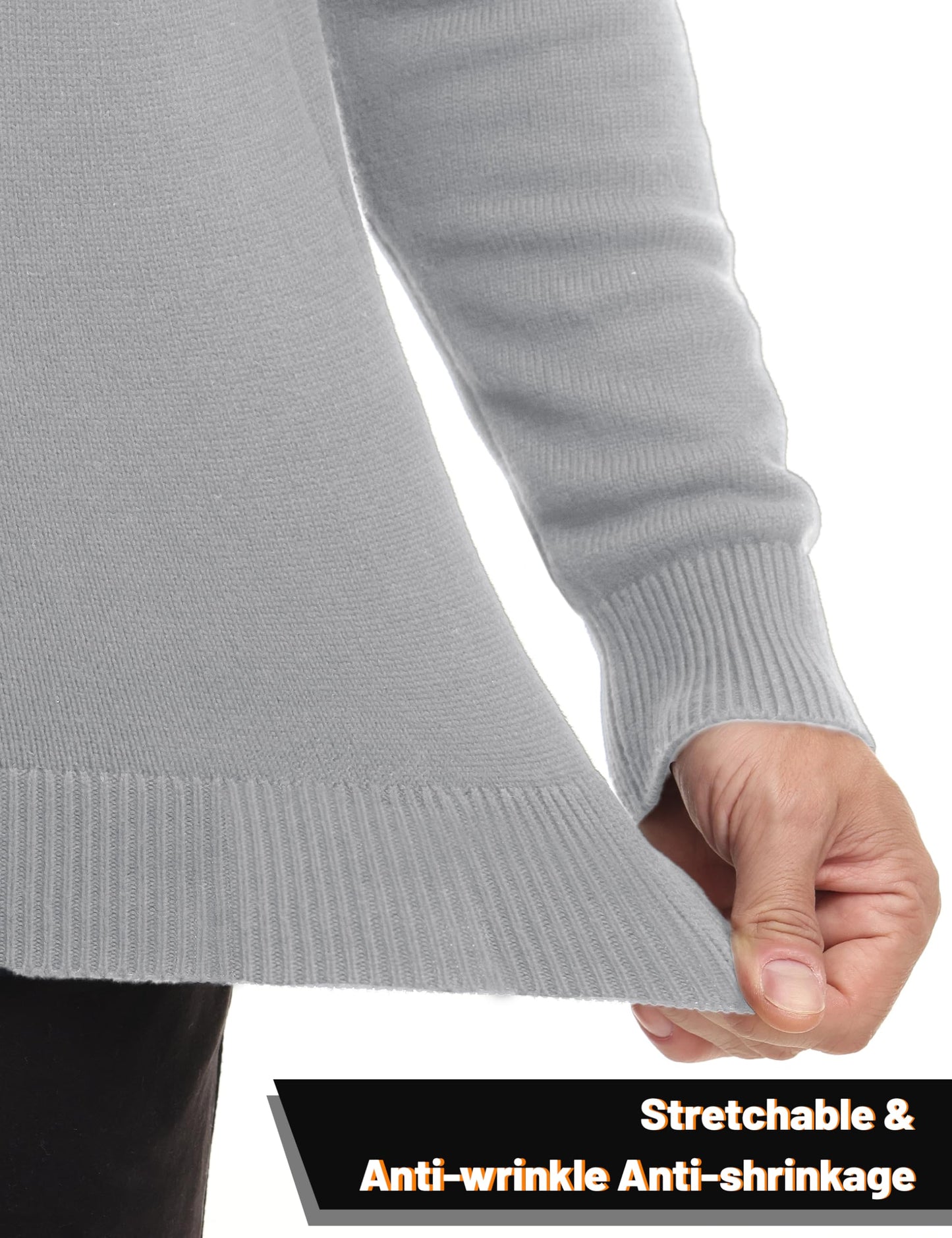 MAGNIVIT Men's Sweater Quarter Zip Striped Pullover Fall Winter Spring Color Block Polo Sweatshirts