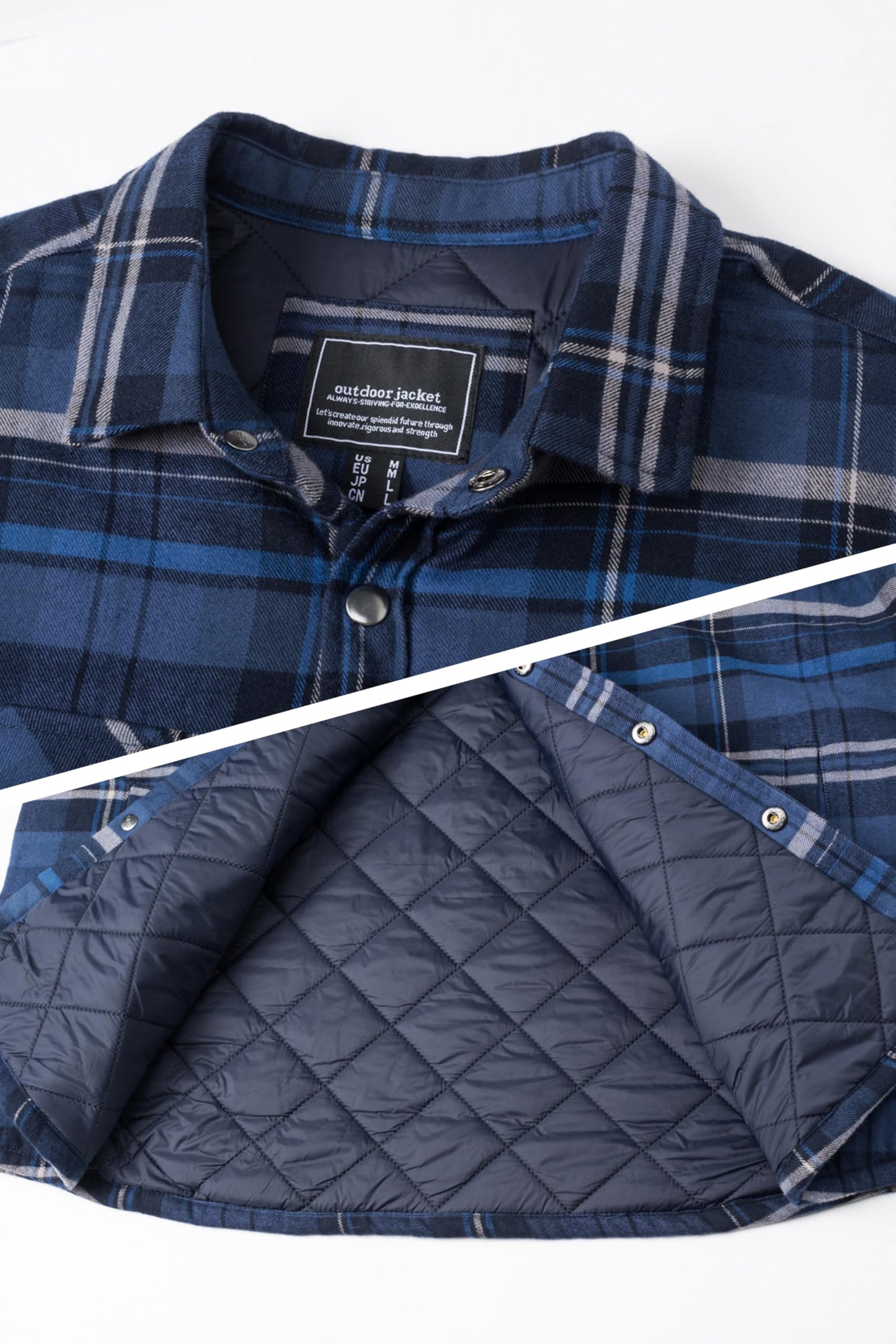 MAGNIVIT Mens Flannel Shirt Jacket Plaid Quilted Lined Coat Button Down Shirts Jacket Casual Winter Coat with Pocket
