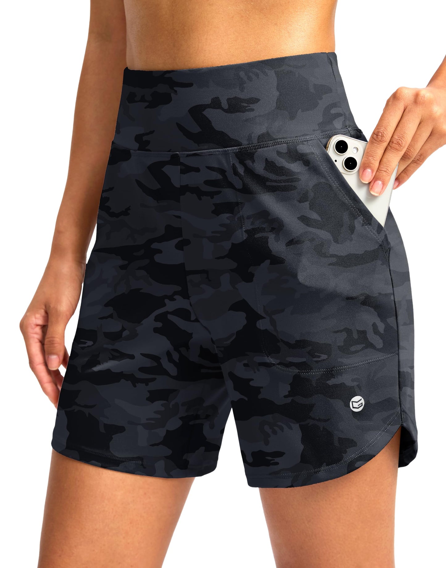 G Gradual Women's Athletic Shorts 6" High Waisted Stretchy Bermuda Shorts for Women Quick Dry Summer Casual Shorts