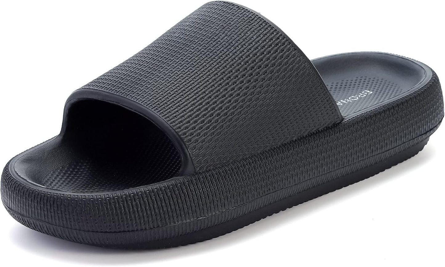 BRONAX Pillow Slippers+Arch Support Pillow Slippers Black Size 13.5-14.5 Women/ 11.5-12.5 Men
