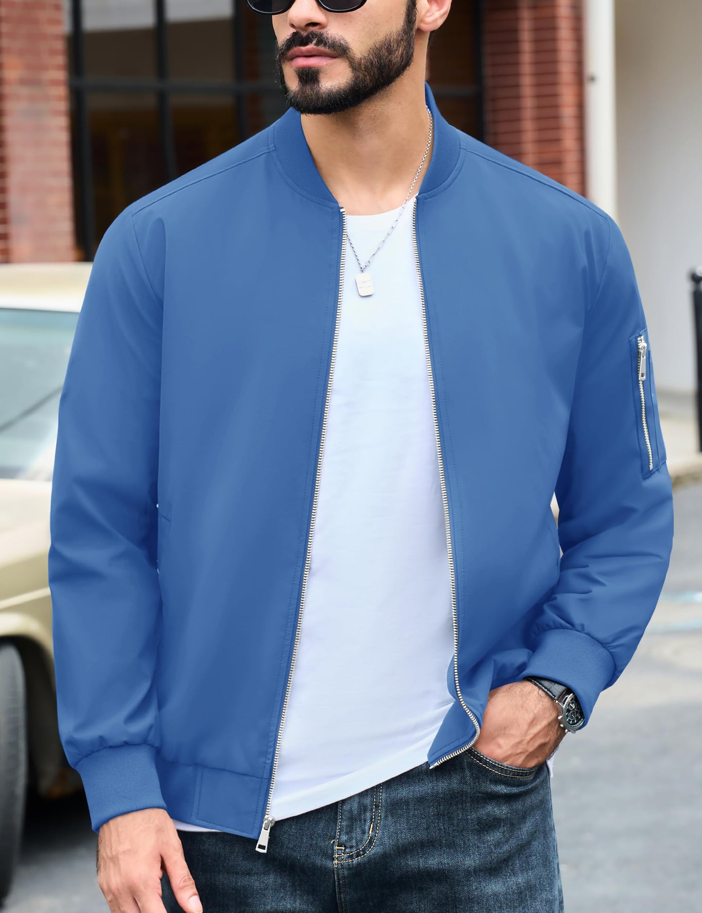MAGNIVIT Men's Lightweight Bomber Jacket Windbreaker Casual Fall Spring Outdoor Coat