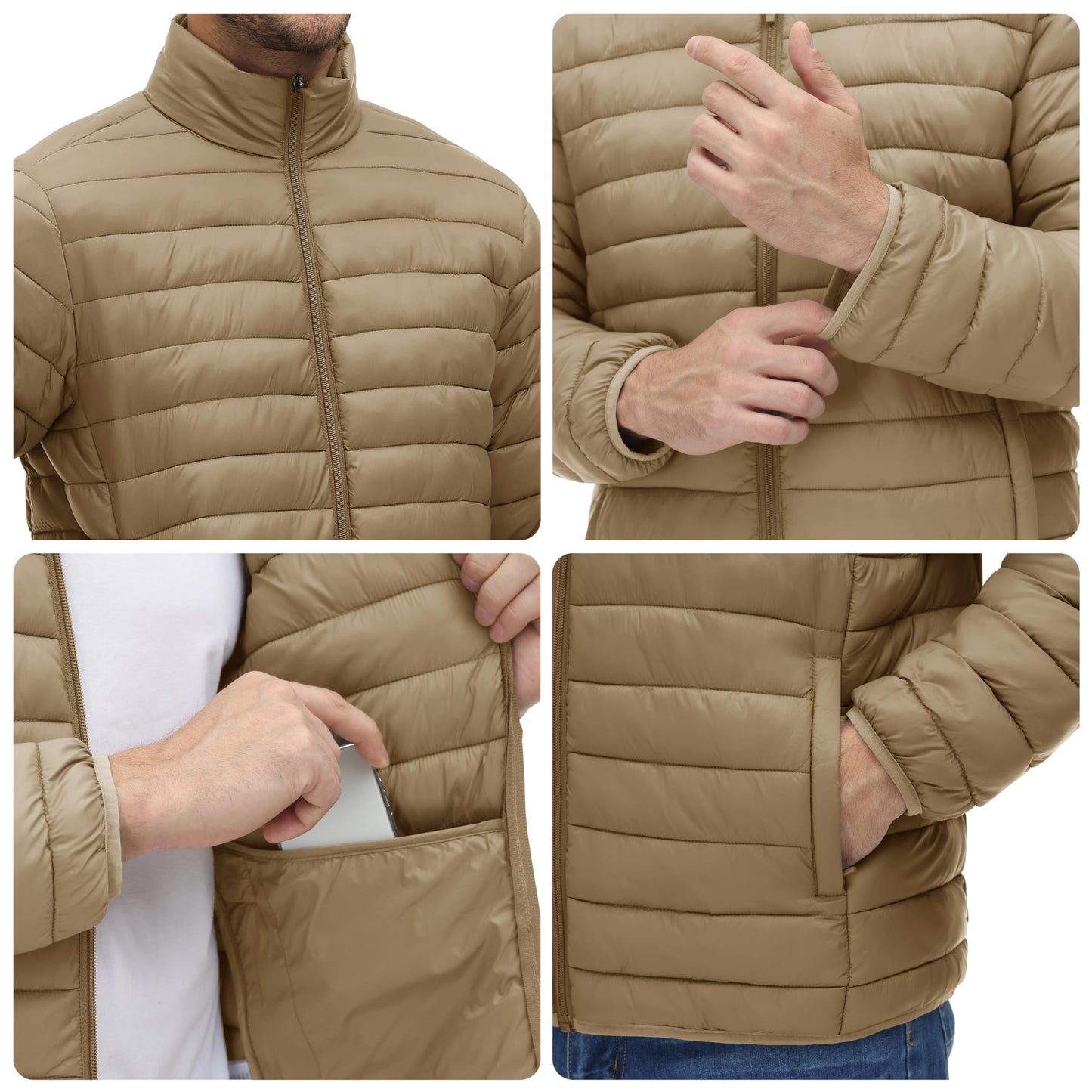 MAGNIVIT Men's Puffer Jackets Lightweight Warm Winter Coat Water-Repellent Windbreaker Insulated Quilted Packable Jacket