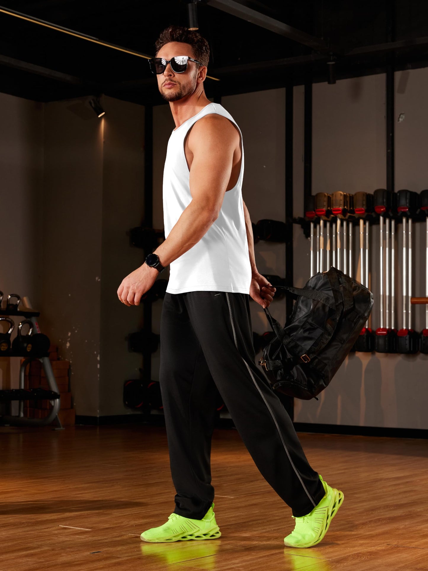 MAGNIVIT Mens Beach Training Tops Hiking Tank Tops Sport Shirt Camping Tops True Lightweight Classic Under Casual Shirt
