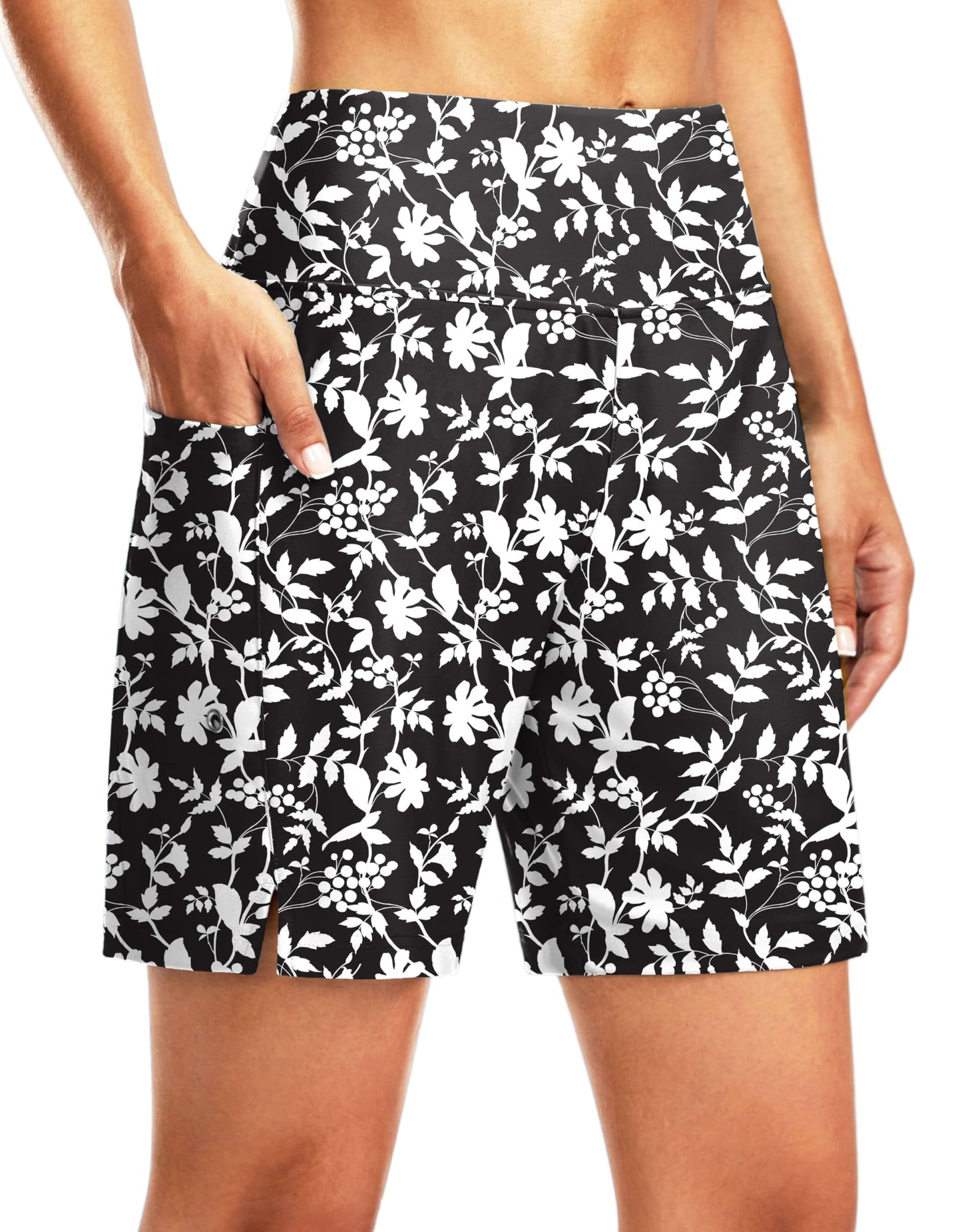 G Gradual Women's 7" Long Swim Board Shorts High Waisted Quick Dry Beach Swimming Shorts for Women with Liner Pockets