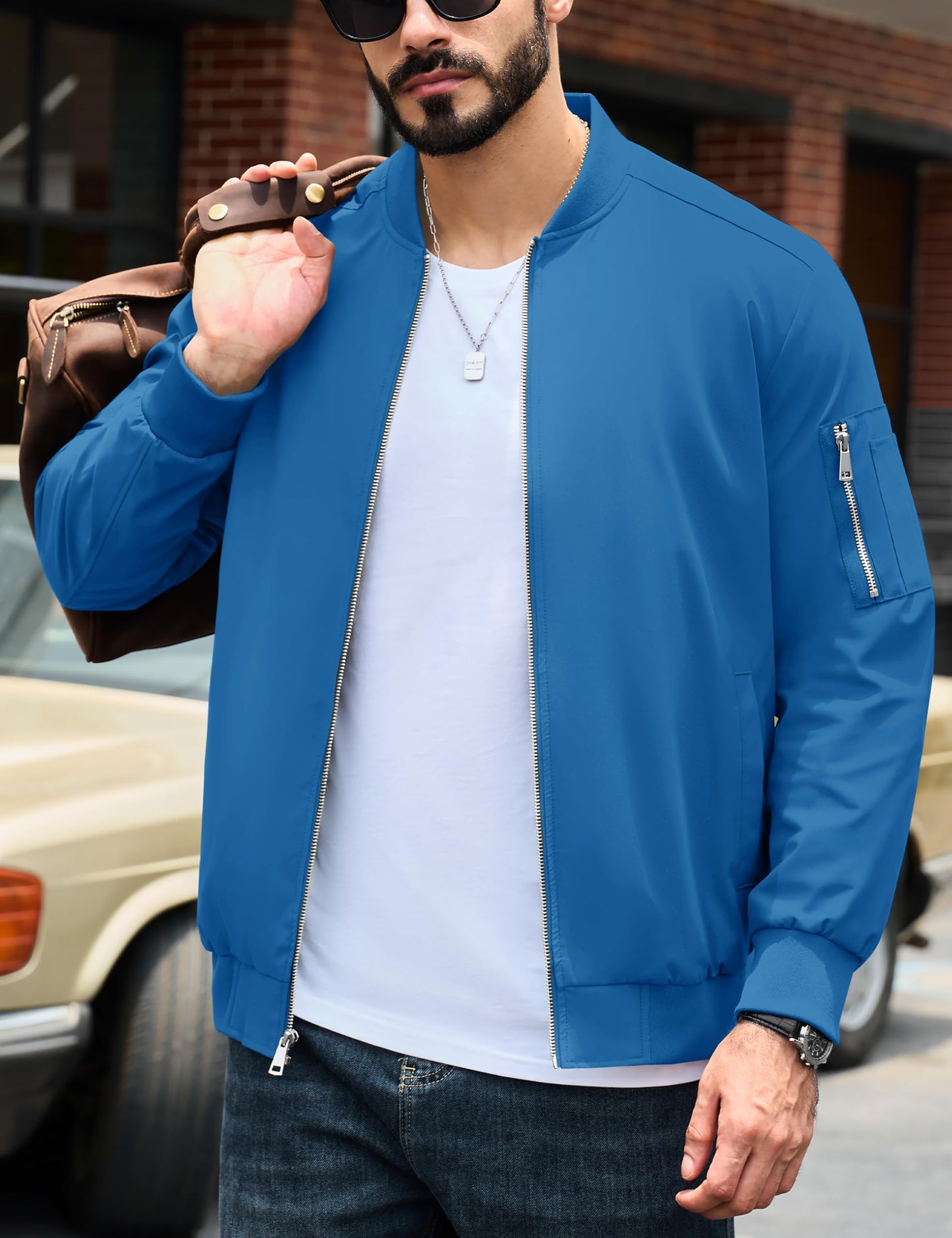MAGNIVIT Men's Lightweight Bomber Jacket Windbreaker Casual Fall Spring Outdoor Coat