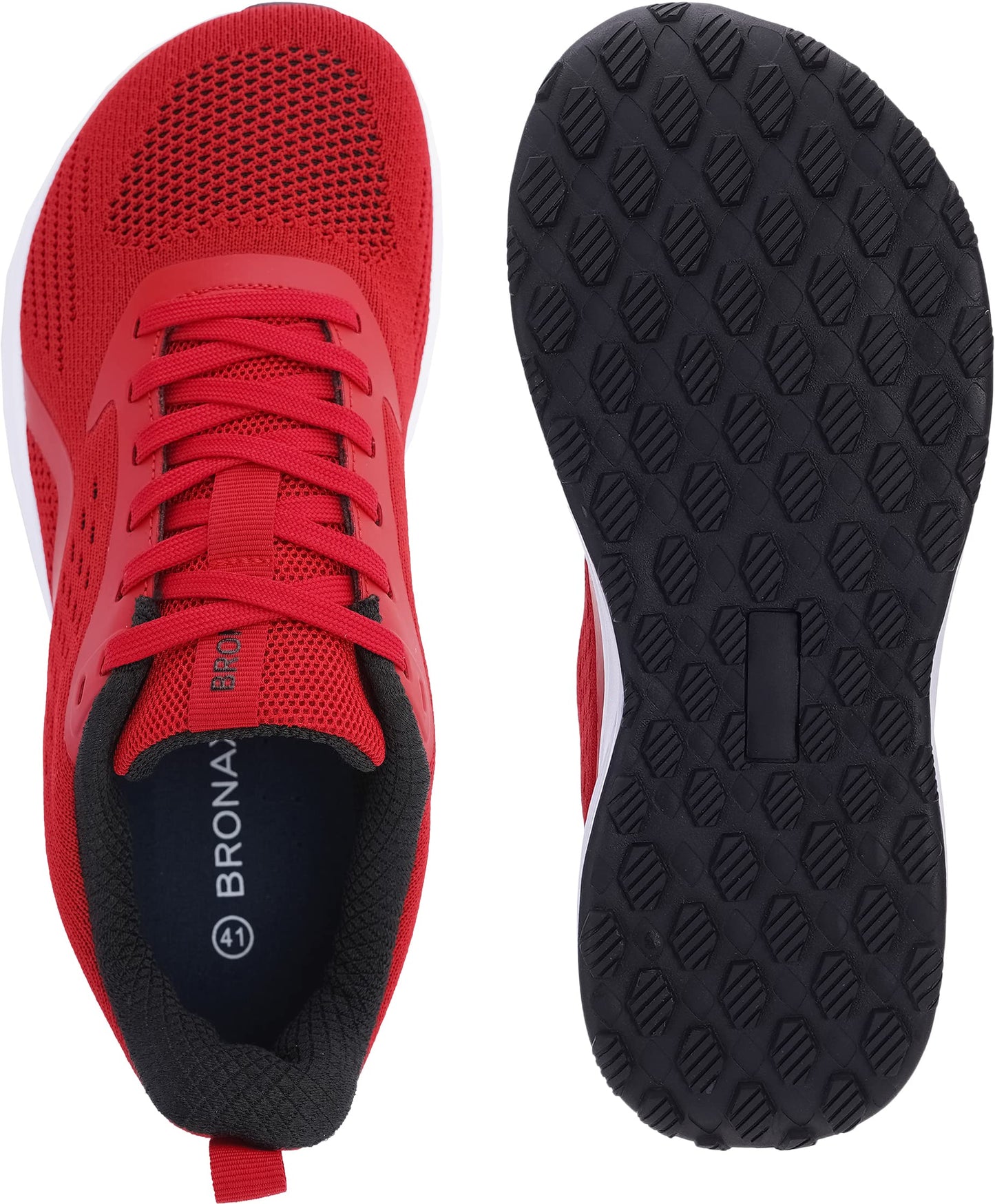 BRONAX Men's Wide Cushioned Supportive Road Running Shoes | Wide Toe Box | Rubber Outsole
