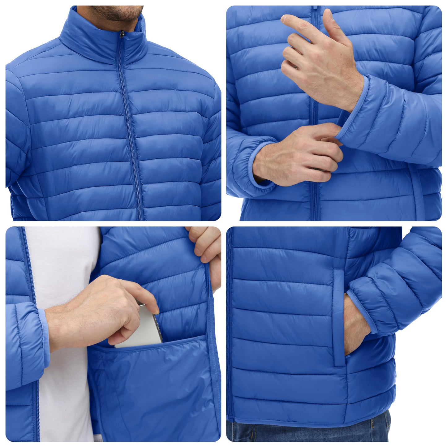 MAGNIVIT Men's Puffer Jackets Lightweight Warm Winter Coat Water-Repellent Windbreaker Insulated Quilted Packable Jacket