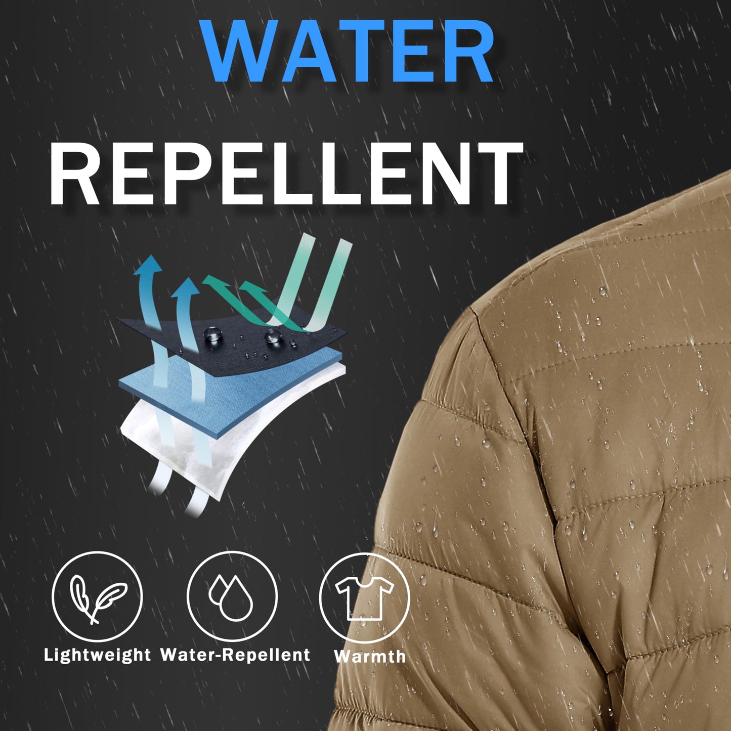 MAGNIVIT Men's Puffer Jackets Lightweight Warm Winter Coat Water-Repellent Windbreaker Insulated Quilted Packable Jacket