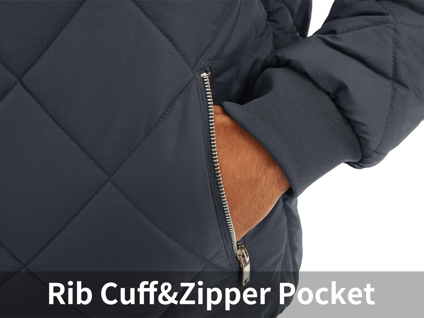 MAGNIVIT Men's Bomber Jacket Winter Fall Quilted Puffer Jacket Warm Padded Coats