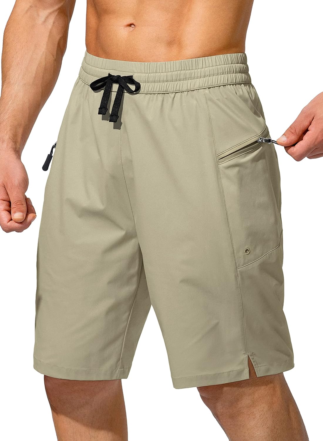 Men's Swim Trunks Quick Dry Board Shorts with Zipper Pockets Beach Shorts Bathing Suits for Men - No Mesh Liner