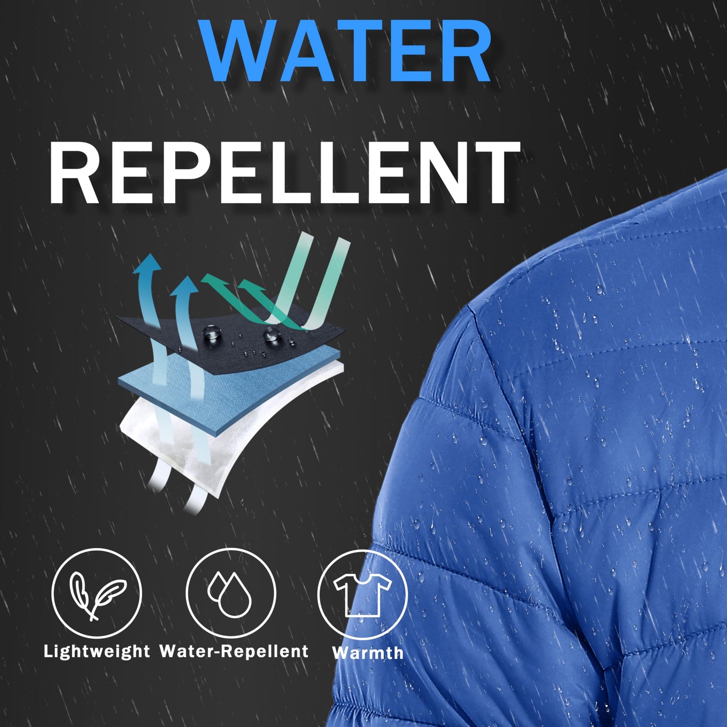 MAGNIVIT Men's Puffer Jackets Lightweight Warm Winter Coat Water-Repellent Windbreaker Insulated Quilted Packable Jacket
