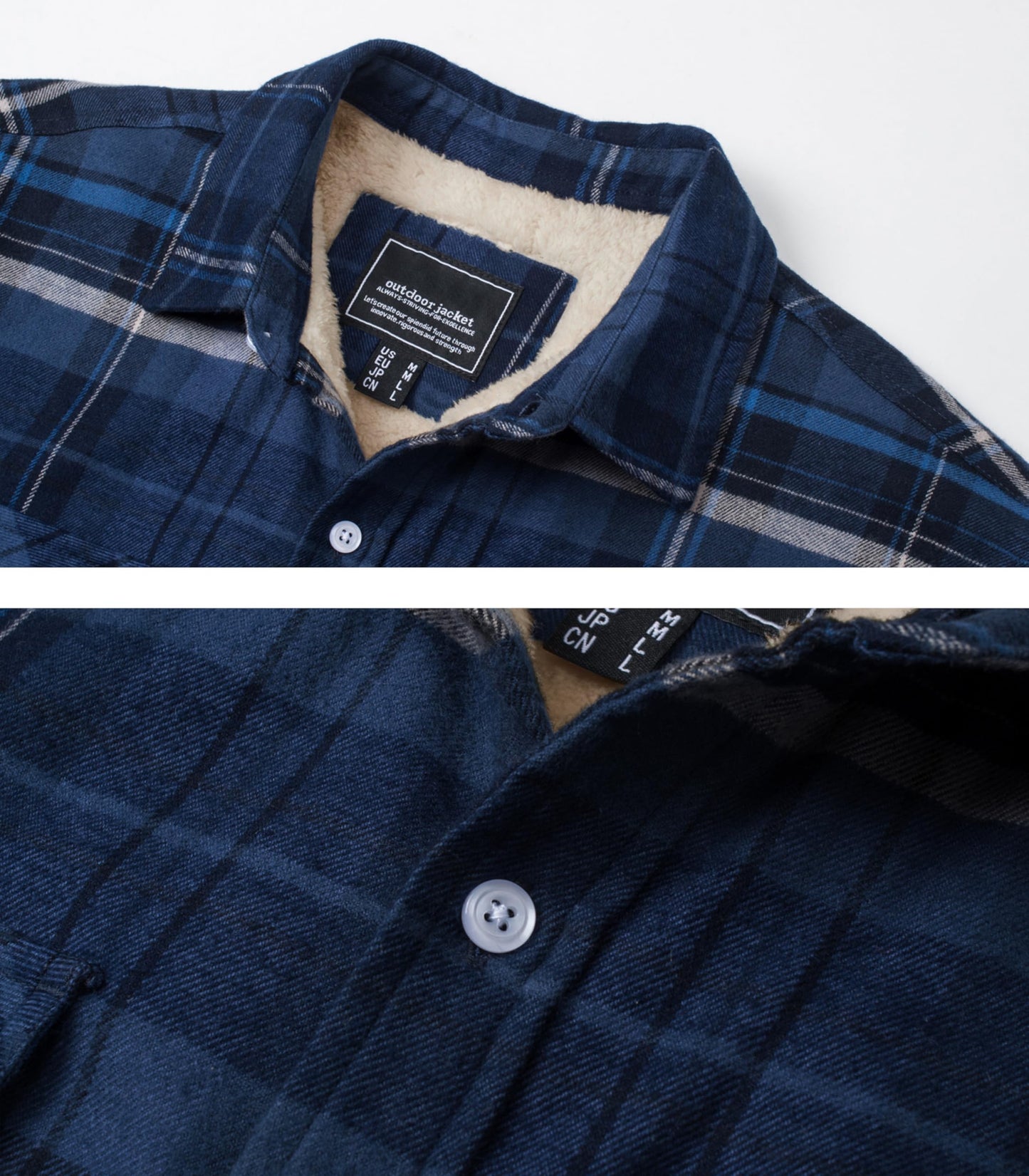 MAGNIVIT Mens Flannel Plaid Shirts Fleece Warm Winter Coat Sherpa Lining Jackets Soft Thickened Outwear Casual Outdoor Travel