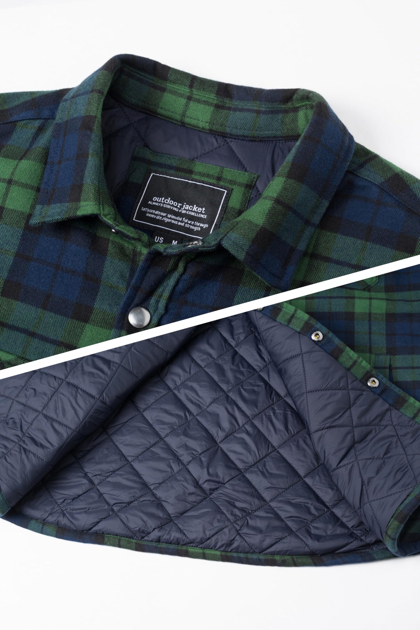 MAGNIVIT Mens Flannel Shirt Jacket Plaid Quilted Lined Coat Button Down Shirts Jacket Casual Winter Coat with Pocket