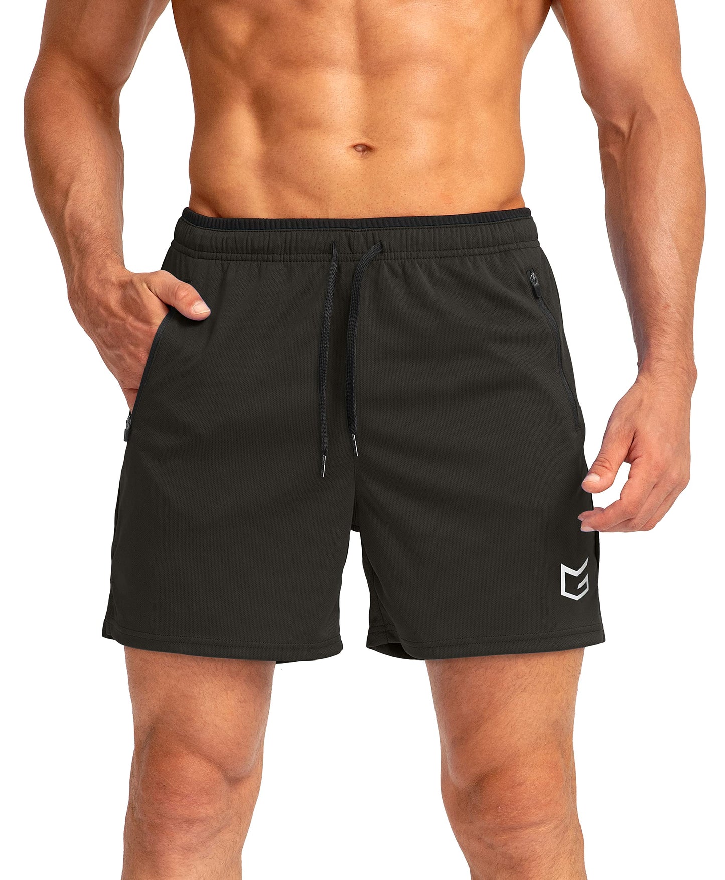 G Gradual Men's Running Shorts with Zipper Pockets Quick Dry Gym Athletic Workout 5" Shorts for Men