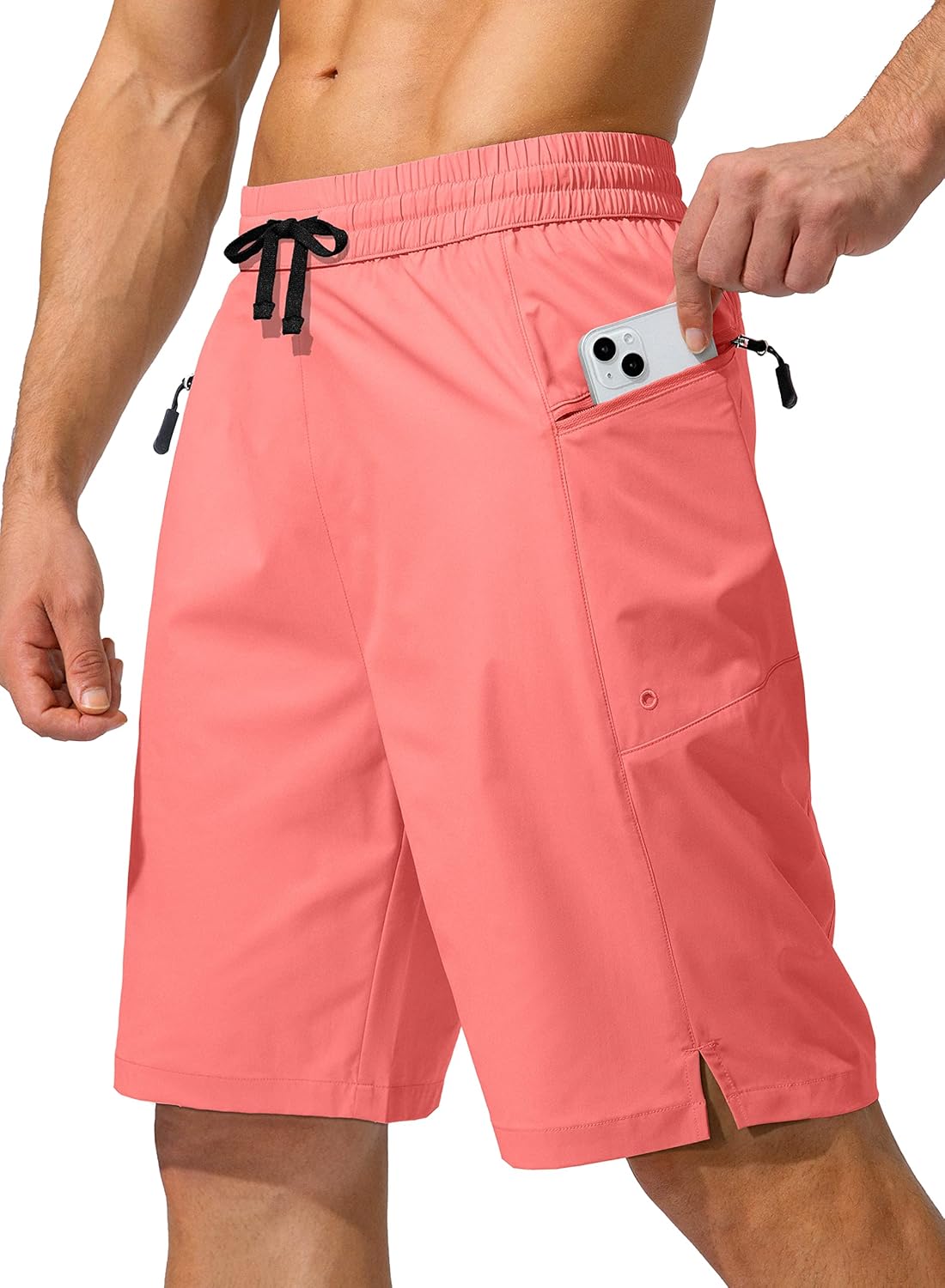 Men's Swim Trunks Quick Dry Board Shorts with Zipper Pockets Beach Shorts Bathing Suits for Men - No Mesh Liner